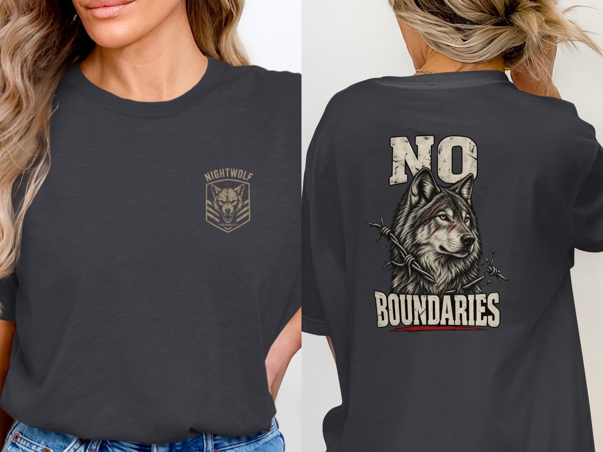 Nightwolf Originals T-Shirt | Vintage Distressed Wolf Graphic Tee for Men | Rugged Animal Print Shirt Gift - Image 19