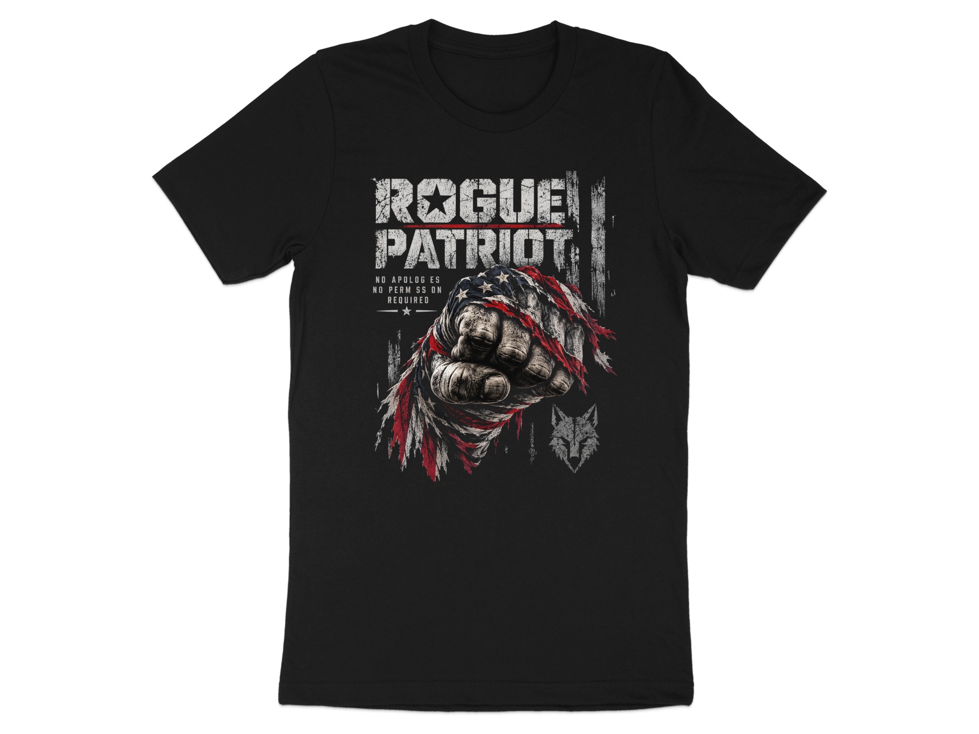 Rogue Patriot T-Shirt, USA Flag Fist Tee, Distressed American Flag Graphic Shirt, Vintage Veteran Apparel, 4th of July Gift for Him - Image 9