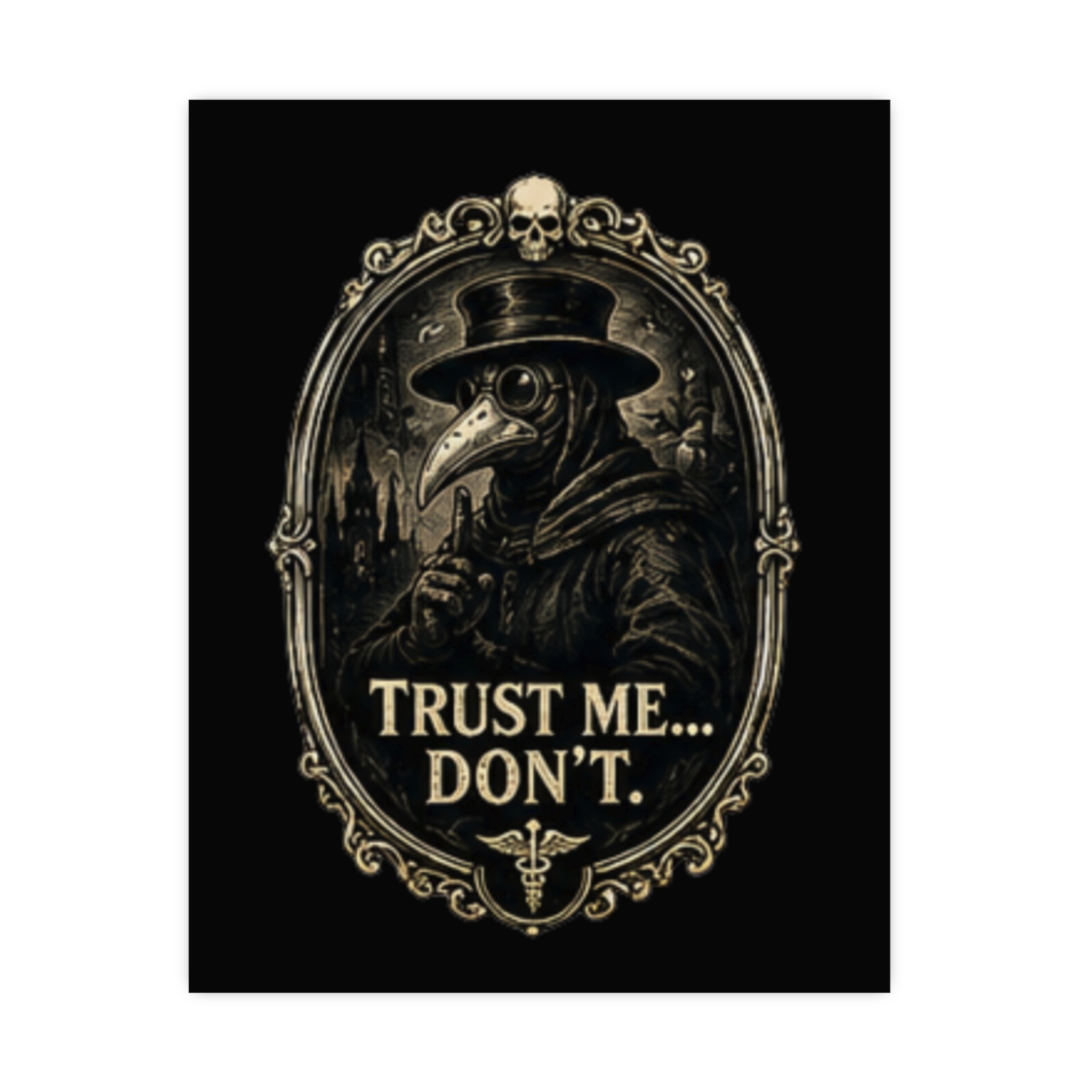 Plague Doctor Trust Me Don't Poster, Gothic Dark Academia Wall Art Print, Humorous Medical Gift for History Lover - Image 6