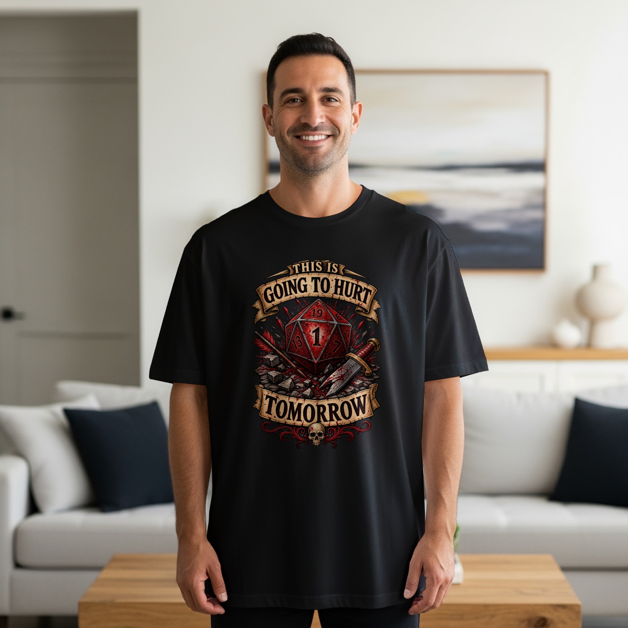 Funny DnD Fail D20 T-Shirt, This is Going to Hurt Tomorrow Shirt, Critical Fail RPG Gamer Gift, Dungeon Master Tee - Image 15