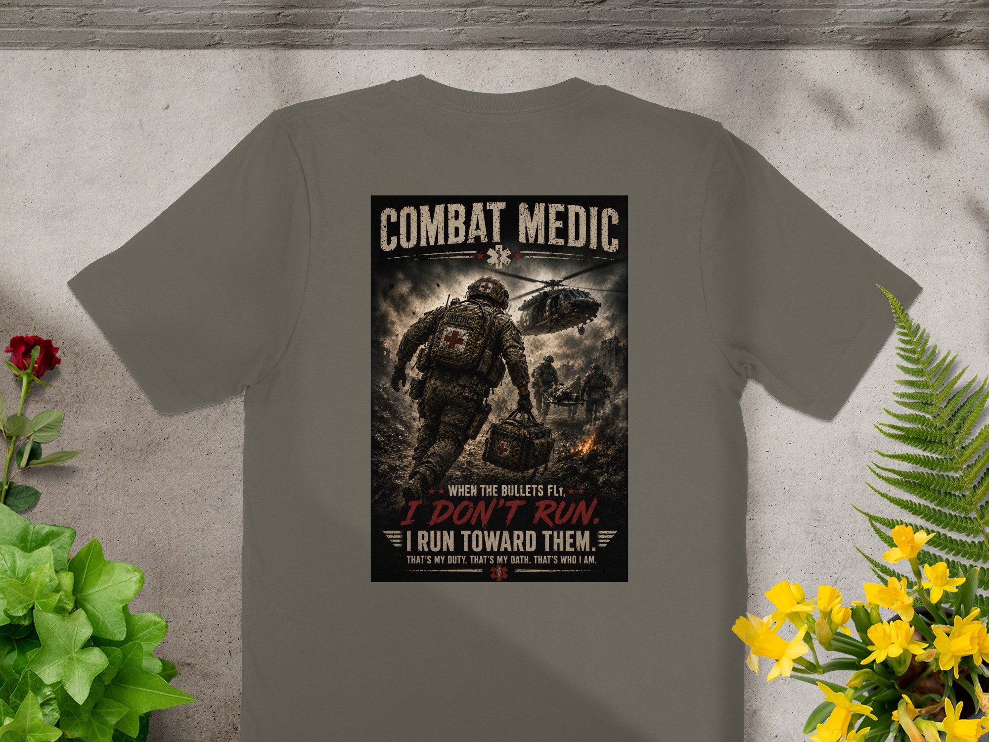 Combat Medic T-Shirt, If I Don't Run Toward Them, Army 68W Medic Tee, Veteran Tactical Medical Gift - Image 10