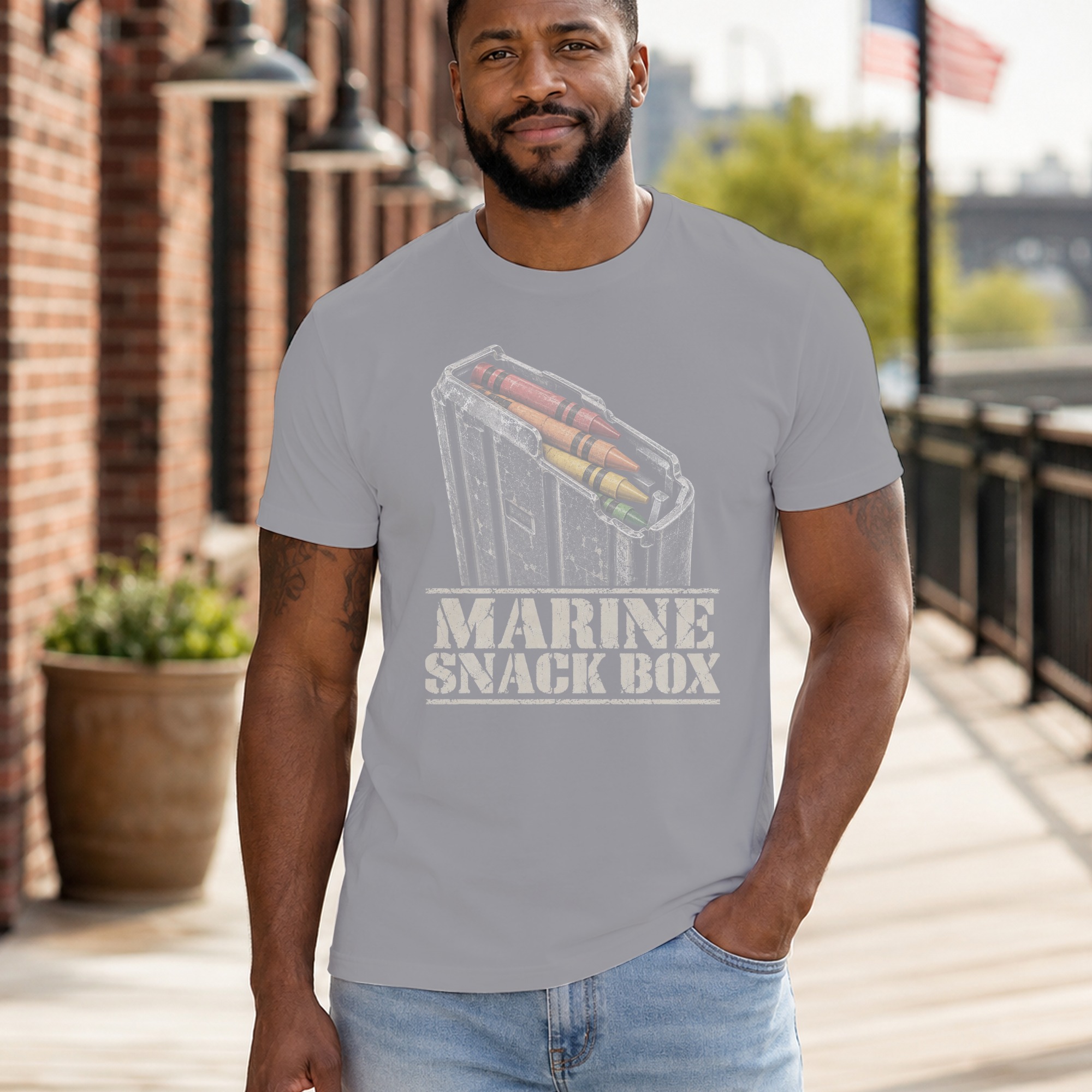 Marine Snack Box T-Shirt Funny Military Humor Shirt Veteran Gift Graphic Tee Tactical Meme Shirt Army USMC Joke Gift for Veteran - Image 7