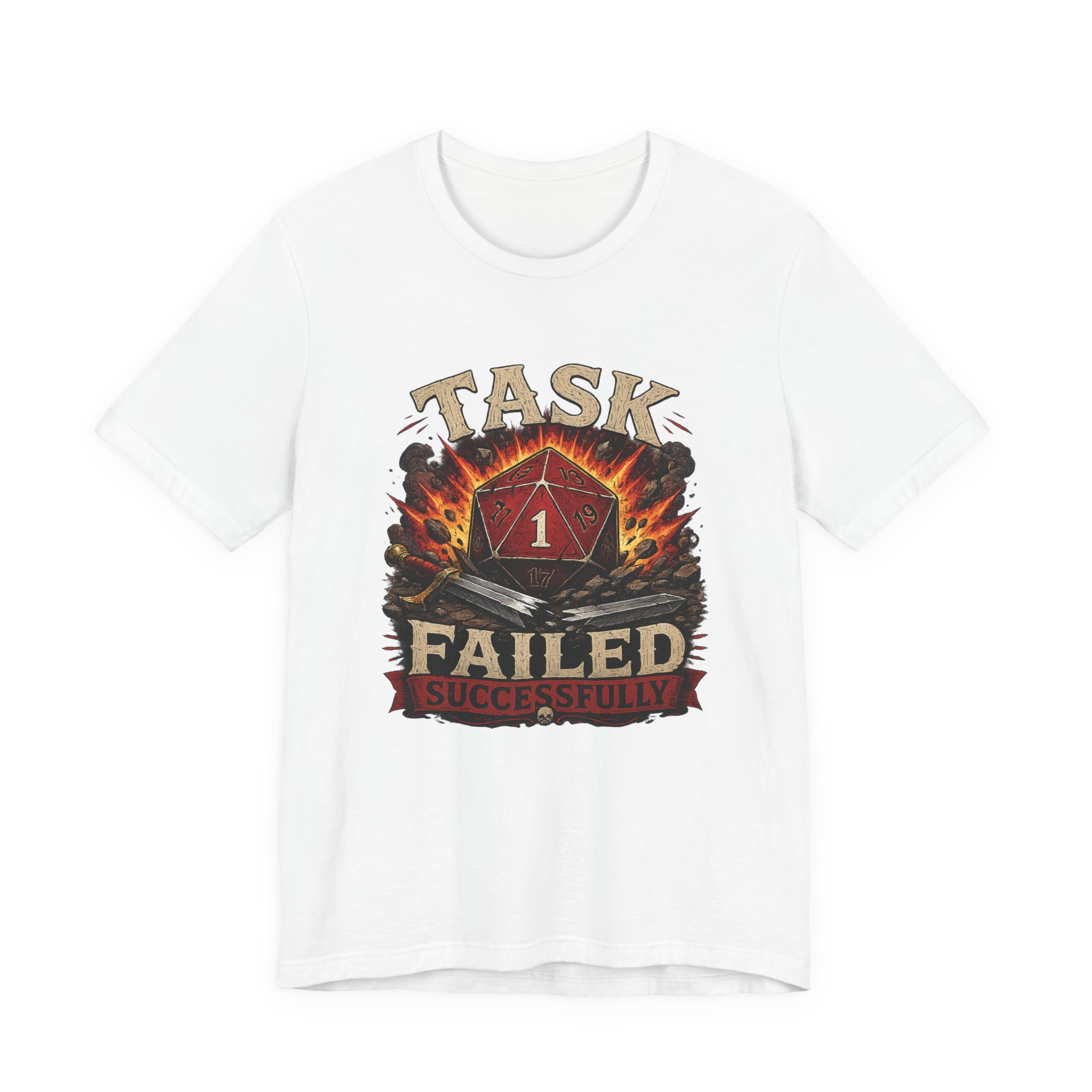 Task Failed Successfully Shirt | Nat 1 D20 Dice Shirt | Critical Fail RPG Humor | Funny DnD Gift | Dungeon Master Tabletop Gaming Tee - Image 14