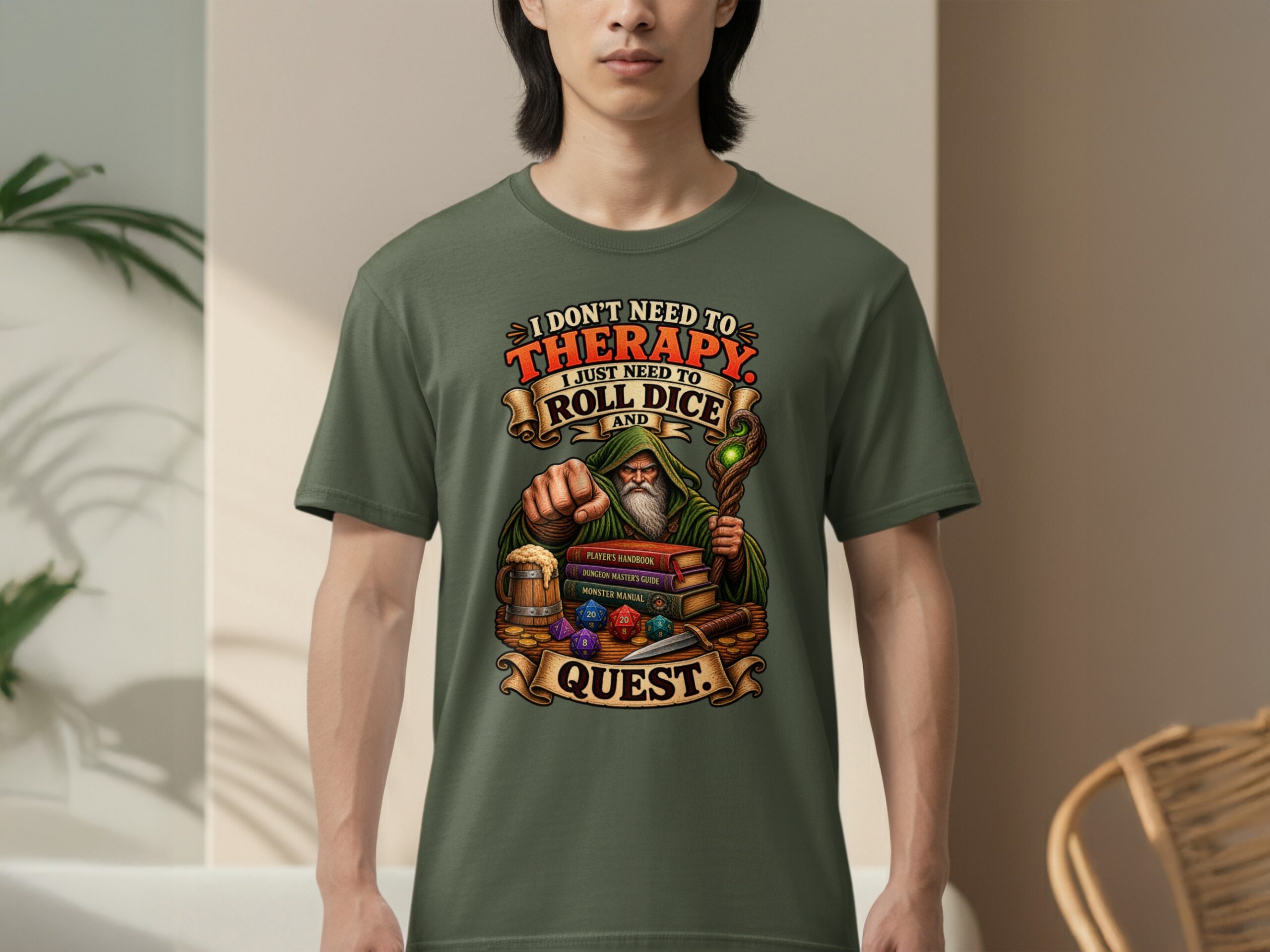 Roll Dice Quest Dungeons Dragons T-Shirt, Funny RPG Gaming Tee, Dungeon Master Gift, Fantasy Wizard Gamer Apparel - Image 12