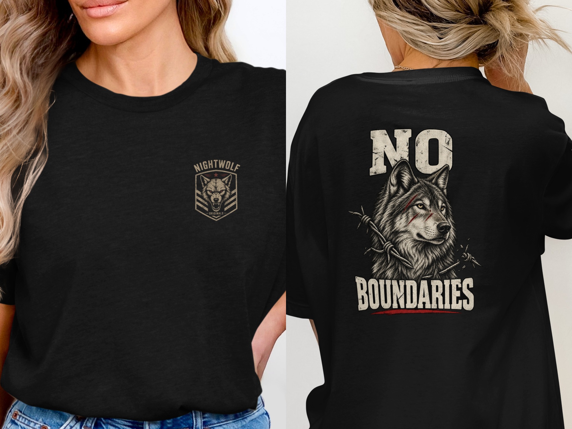Nightwolf Originals T-Shirt | Vintage Distressed Wolf Graphic Tee for Men | Rugged Animal Print Shirt Gift - Image 11