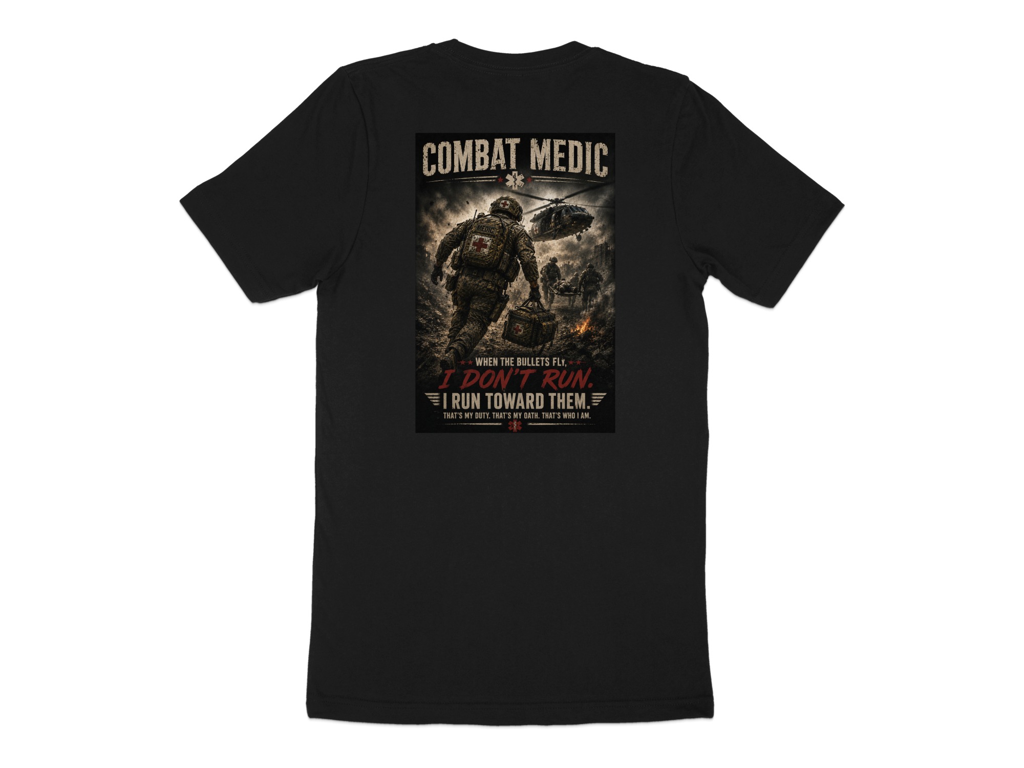 Combat Medic T-Shirt, If I Don't Run Toward Them, Army 68W Medic Tee, Veteran Tactical Medical Gift - Image 7