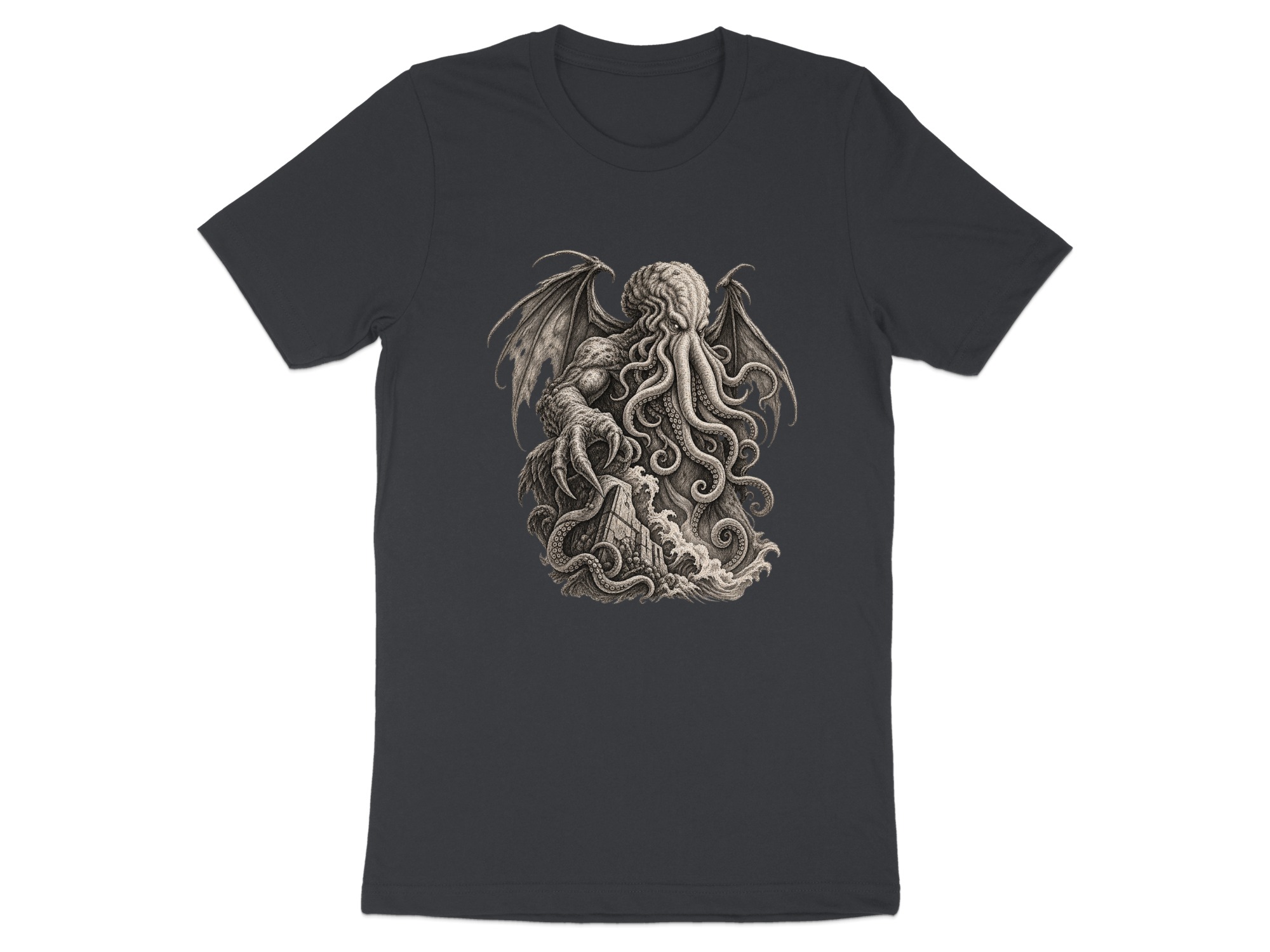 Cthulhu Lovecraftian Horror T-Shirt, Dark Academia Gothic Mythos Tentacle Monster Graphic Tee, Eldritch Cosmic Art - Image 15