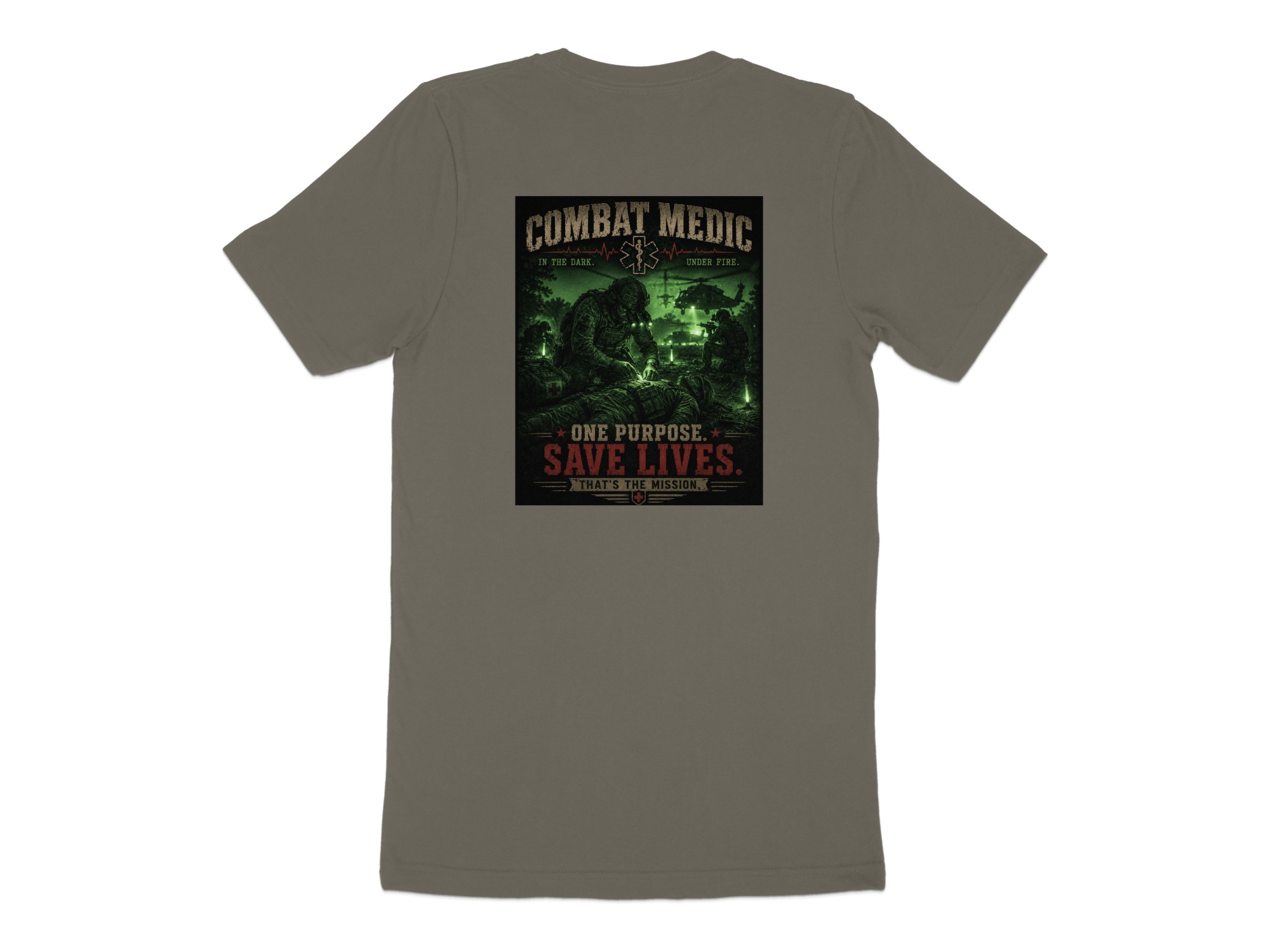 TITLE Combat Medic T-Shirt, One Purpose Save Lives, Army 68W Military Medic Shirt, Veteran Tactical Medical Gift, Star of Life Graphic Tee - Image 11