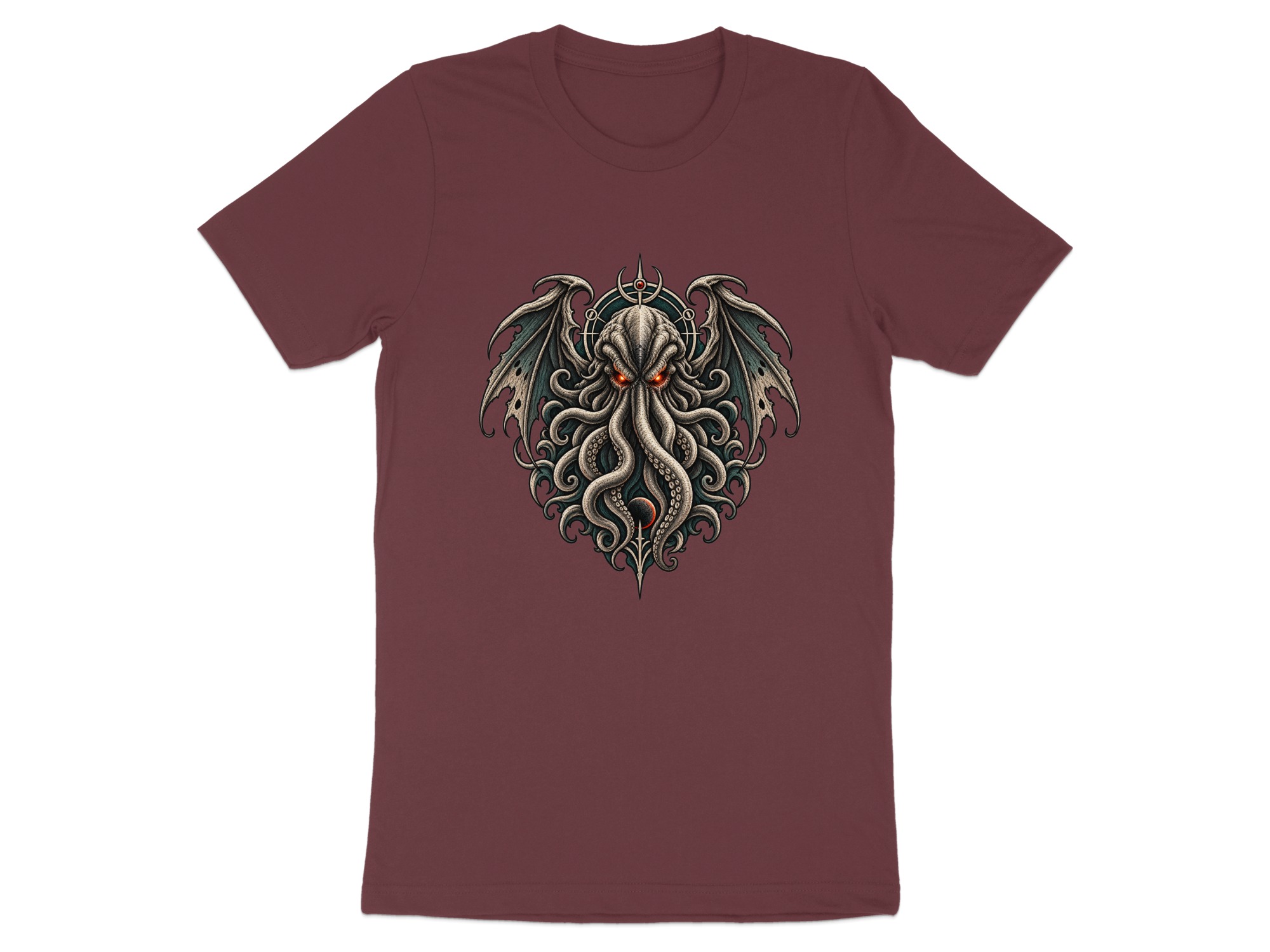 Cthulhu T-Shirt with Eldritch Tentacles & Bat Wings | Lovecraftian Mythos Dark Fantasy Gothic Horror Tee - Image 16