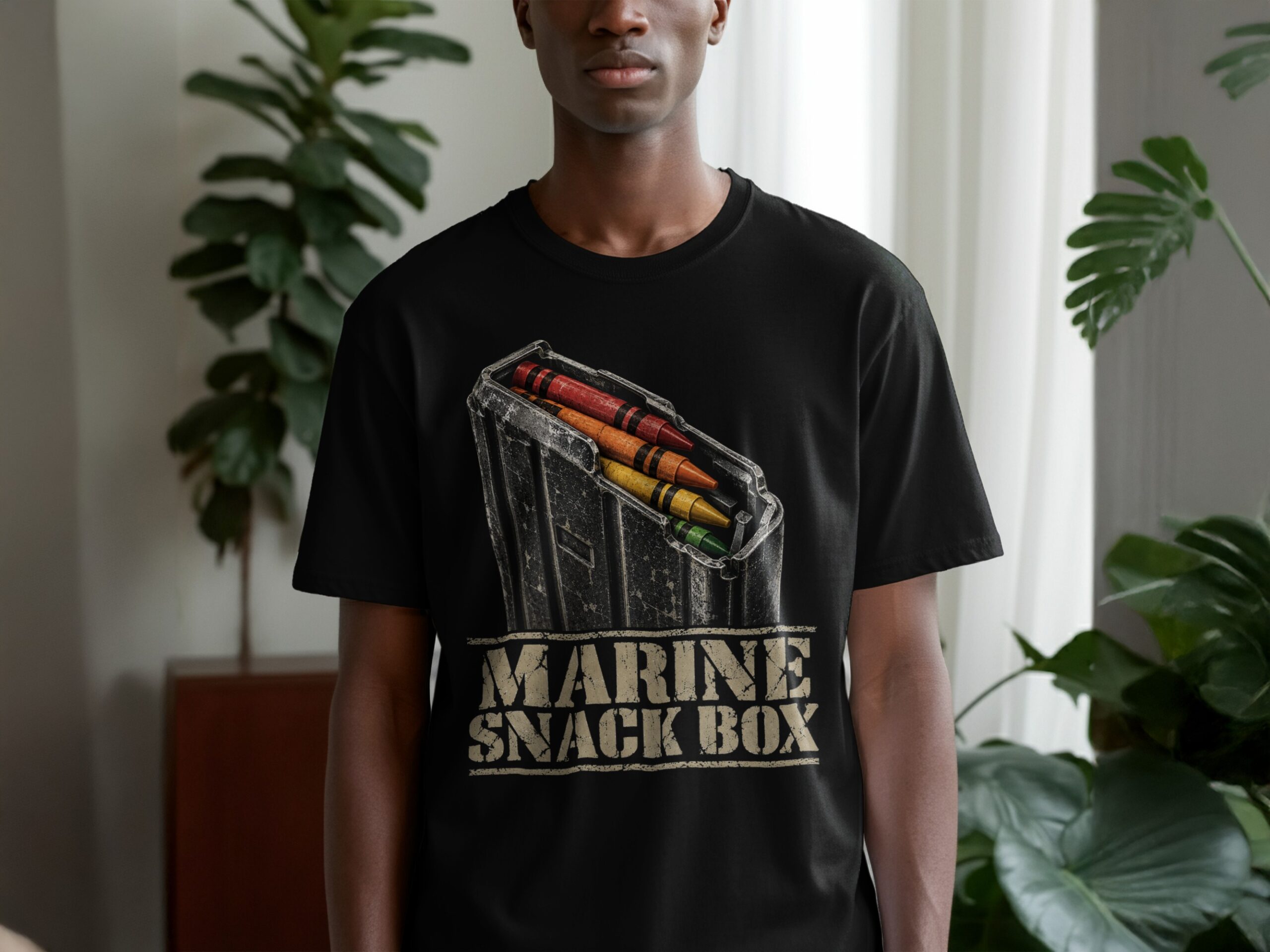 Marine Snack Box T-Shirt Funny Military Humor Shirt Veteran Gift Graphic Tee Tactical Meme Shirt Army USMC Joke Gift for Veteran - Image 2