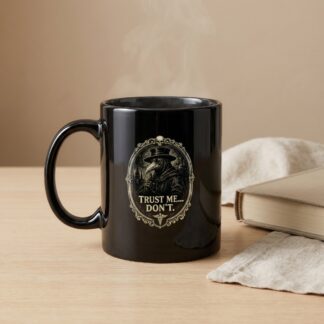 Plague Doctor 'Trust Me Don't' Mug | Dark Academia Gothic Coffee Cup | Funny Vintage Medical Humour Gift | Unique Drinkware