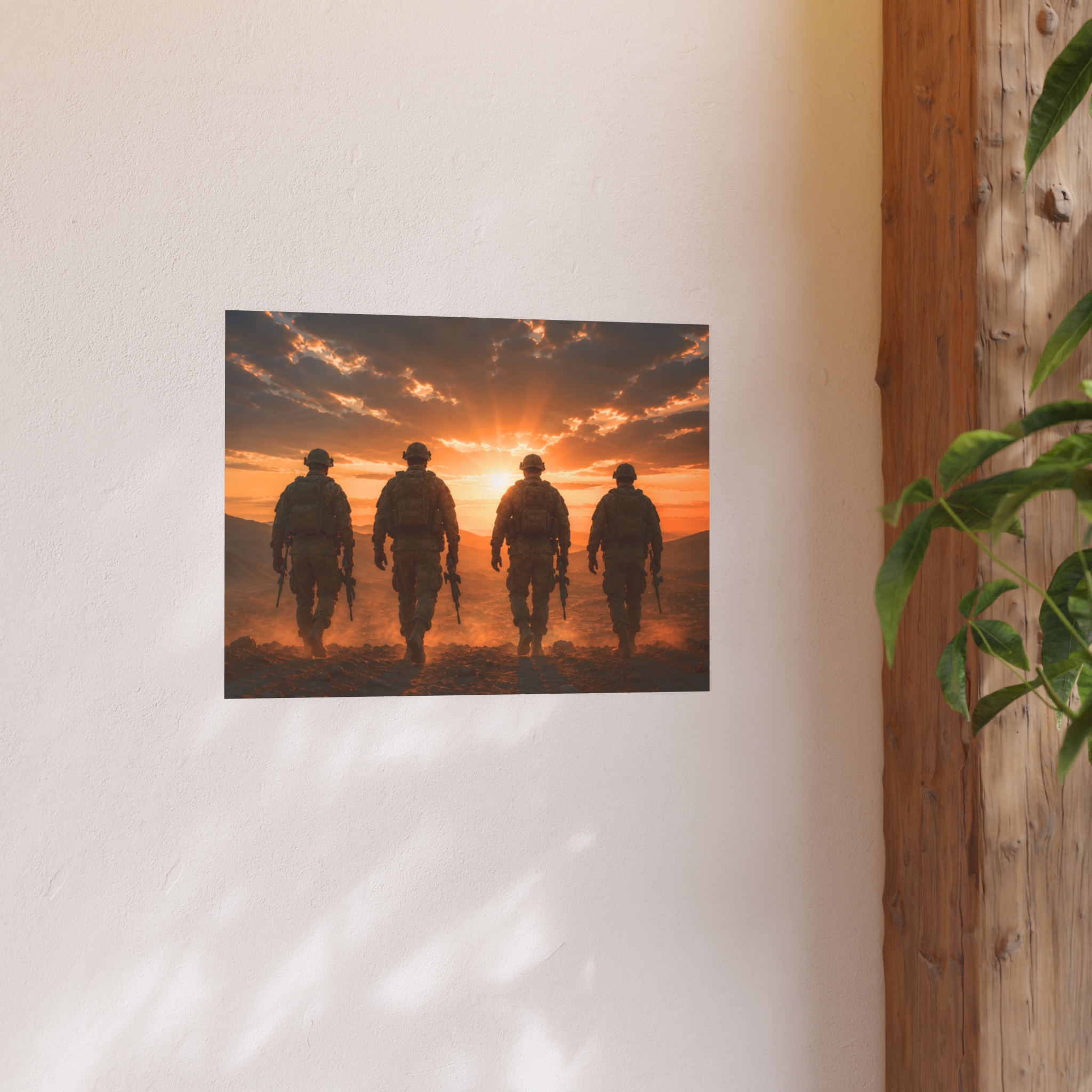 Heroic Soldiers Sunset Military Art Print Poster, Patriotic Armed Forces Wall Decor, Veteran Appreciation Gift, Warrior Spirit Home Decor - Image 7