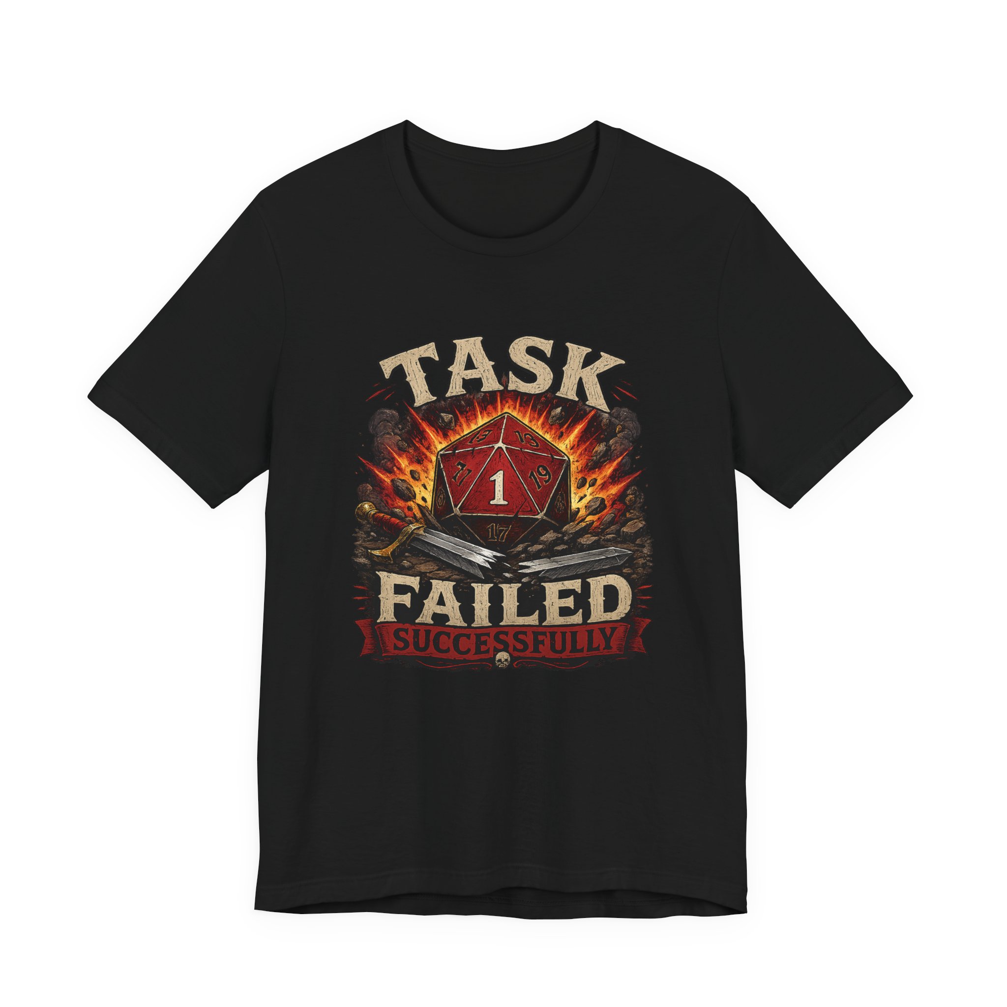 Task Failed Successfully Shirt | Nat 1 D20 Dice Shirt | Critical Fail RPG Humor | Funny DnD Gift | Dungeon Master Tabletop Gaming Tee - Image 17