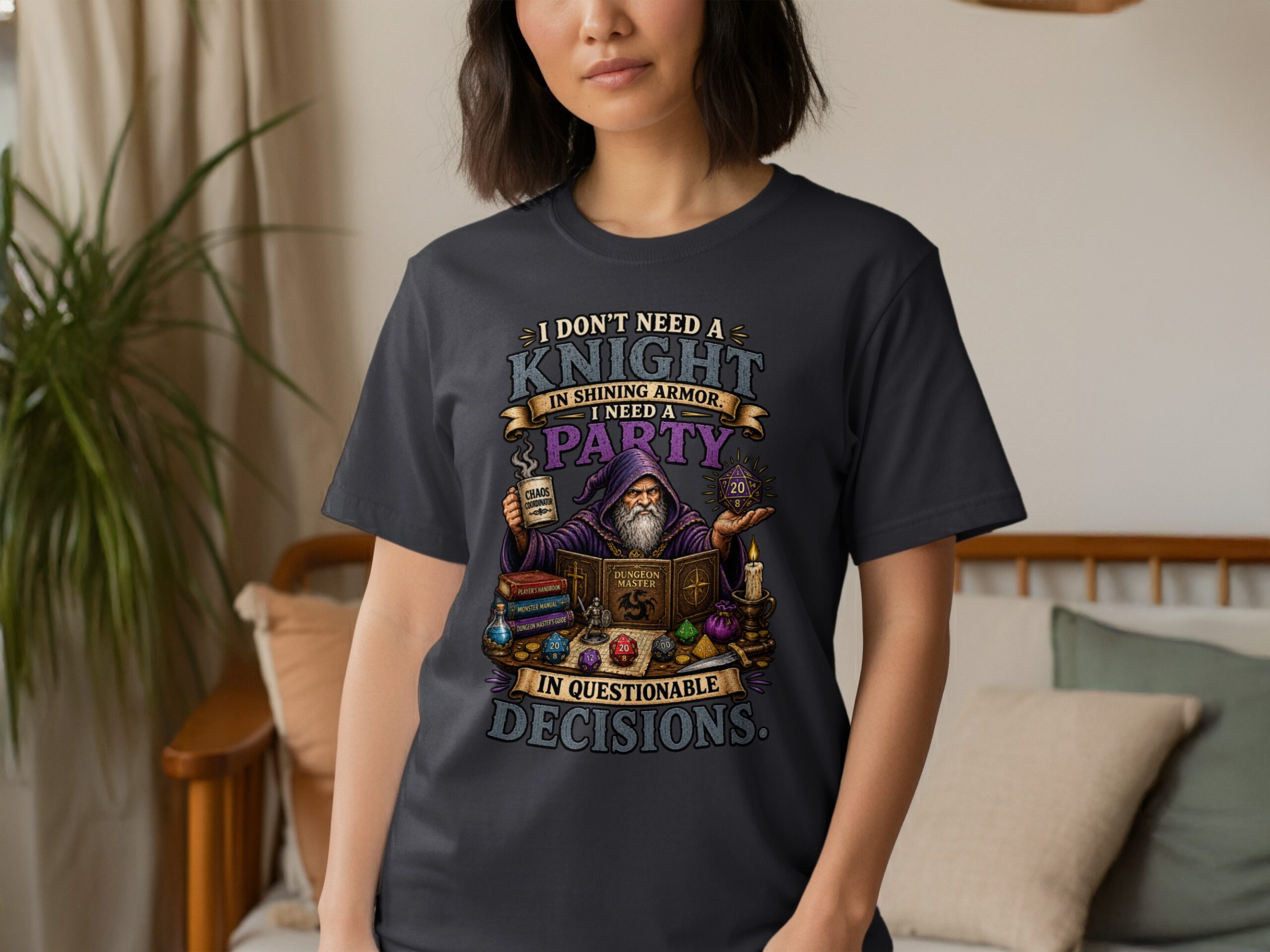 Dungeon Master Shirt, Chaos Coordinator DM Gift, Funny D&D RPG Game Night T-Shirt, Questionable Decisions Polyhedral Dice Tee - Image 13
