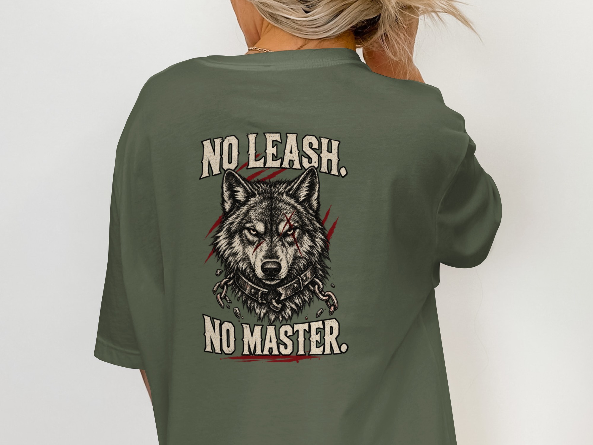 Nightwolf T-Shirt, Distressed Wolf Graphic Tee, Rugged Men's Vintage Style Wildlife Animal Lover Gift Shirt - Image 10