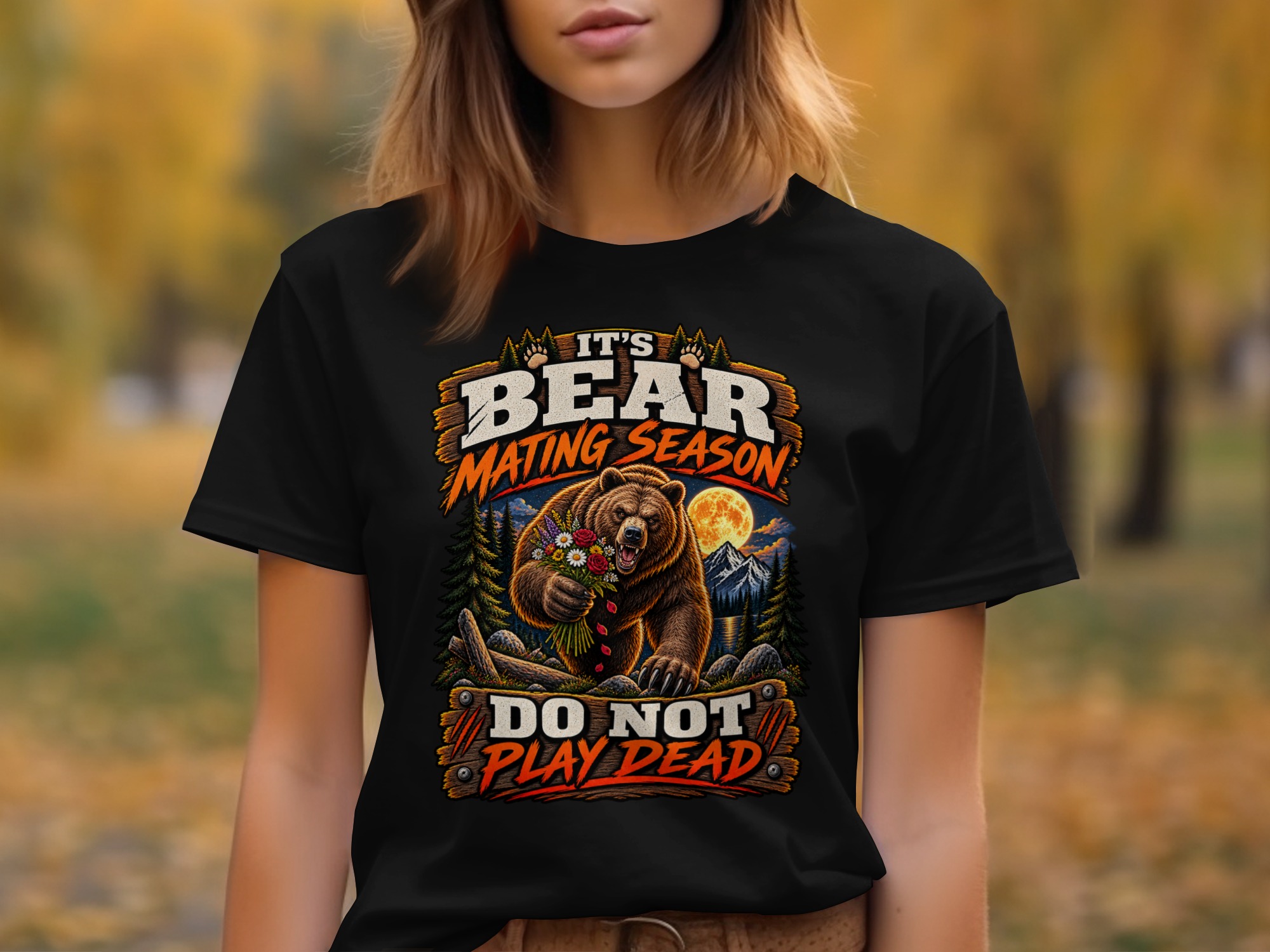 Bear Mating Season T-Shirt, Funny Camping Shirt, Do Not Play Dead Sarcastic Outdoor Hiking Graphic Tee, Humorous Nature Wilderness Gag Gift - Image 7