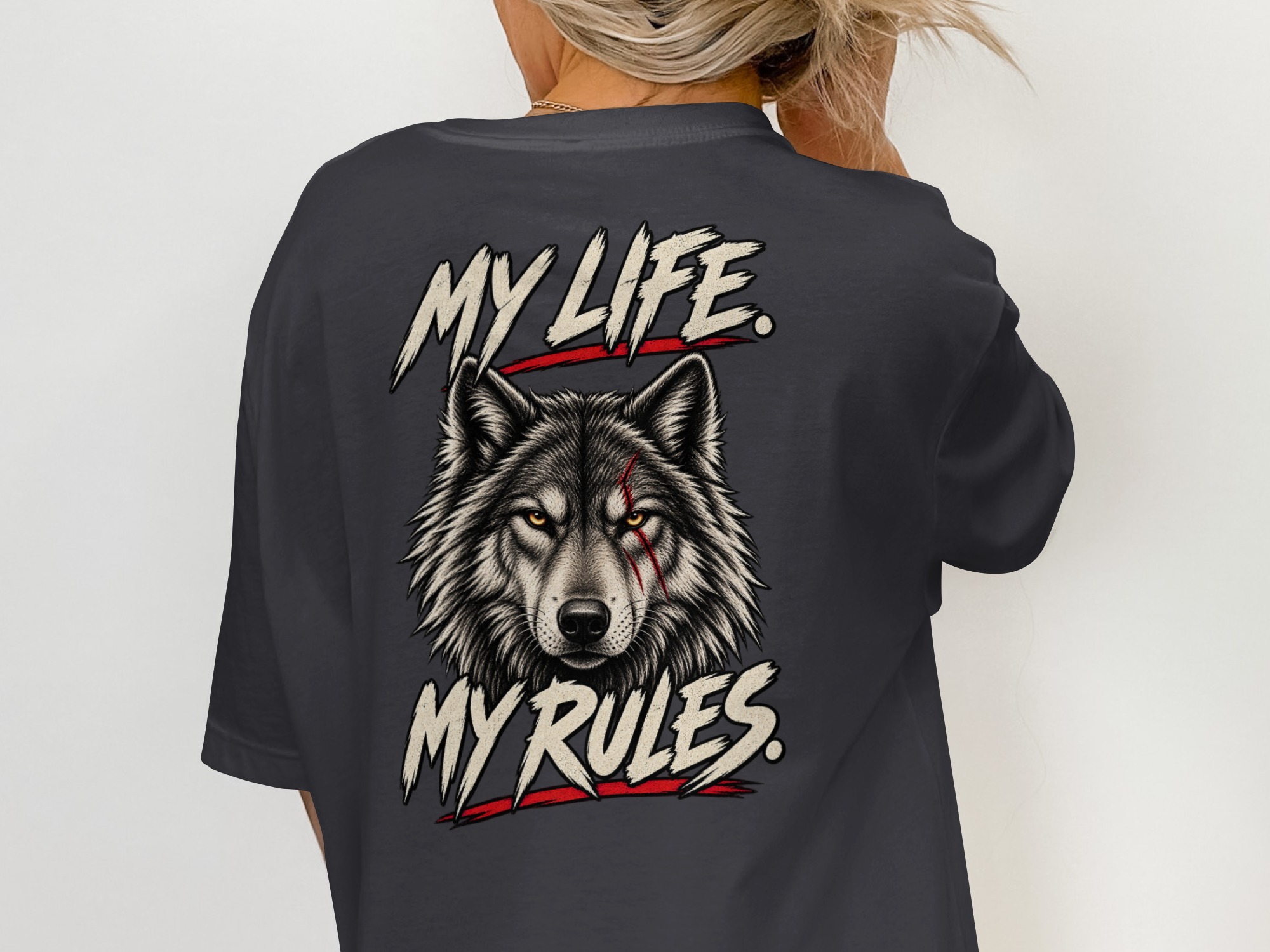 Nightwolf T-Shirt, Distressed Wolf Head Graphic Tee, Grunge Style Mens Shirt, Edgy Wolf Lover Gift, Wilderness Inspired Top - Image 9