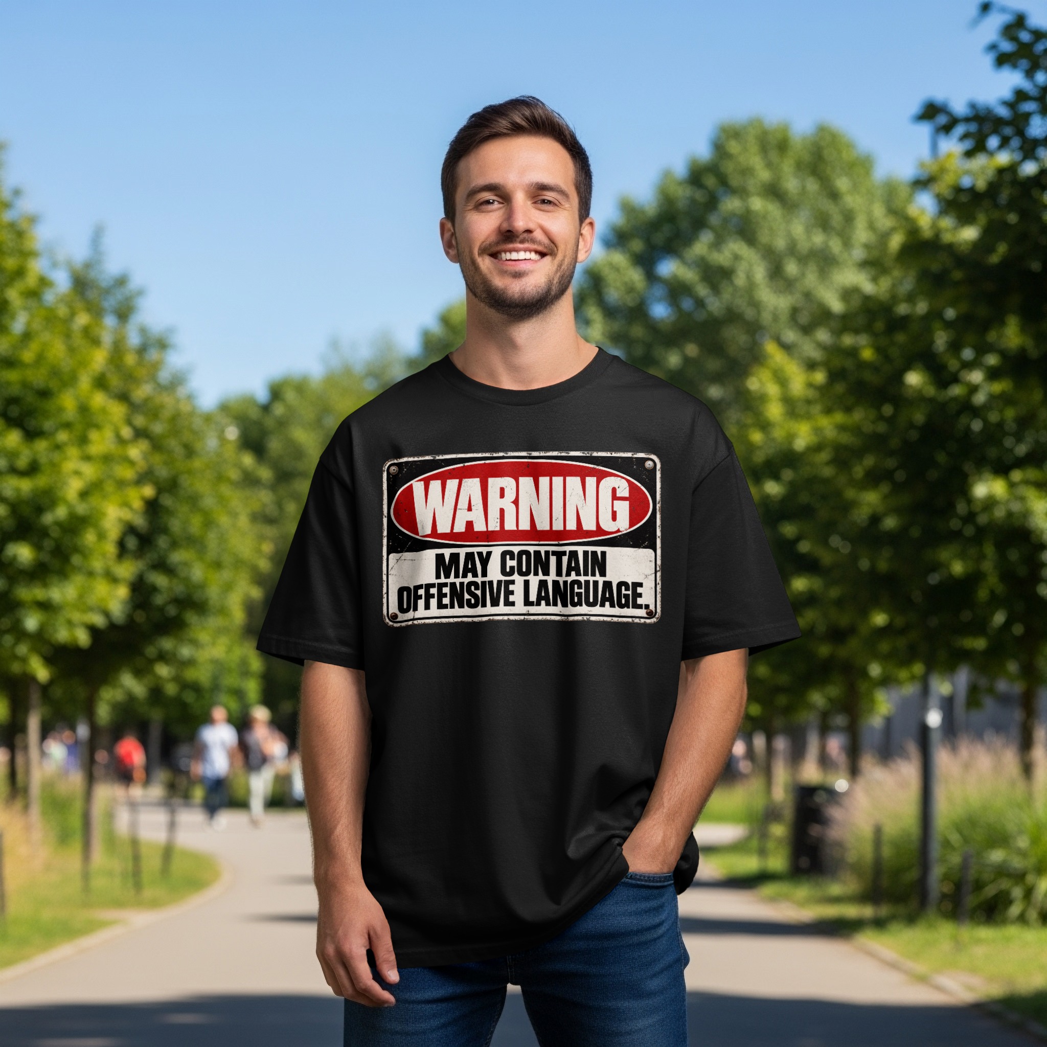 Warning Offensive Language T-Shirt, Sarcastic Graphic Tee, Funny Saying Shirt, Vintage Grunge Streetwear, Gag Gift for Best Friend or Him - Image 10