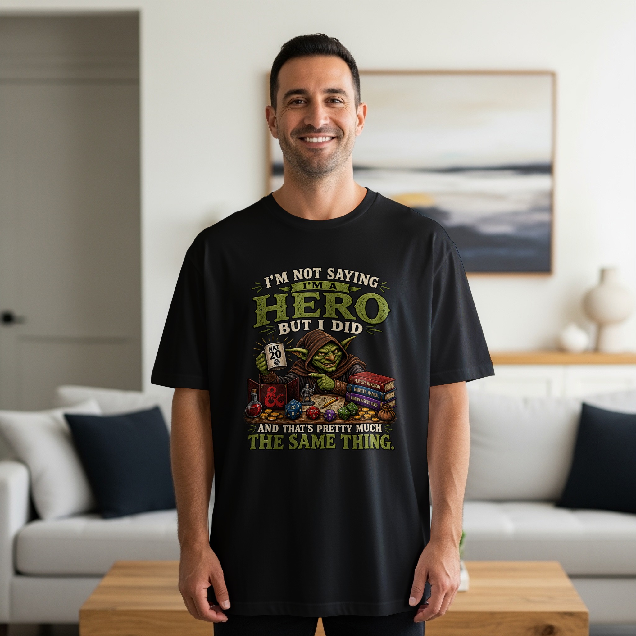DnD Hero T-Shirt, Nat 20 Gamer RPG Tee, Funny Tabletop Gaming Shirt, Dungeon Master Gift, Geek Culture Fantasy Roleplay Top - Image 15
