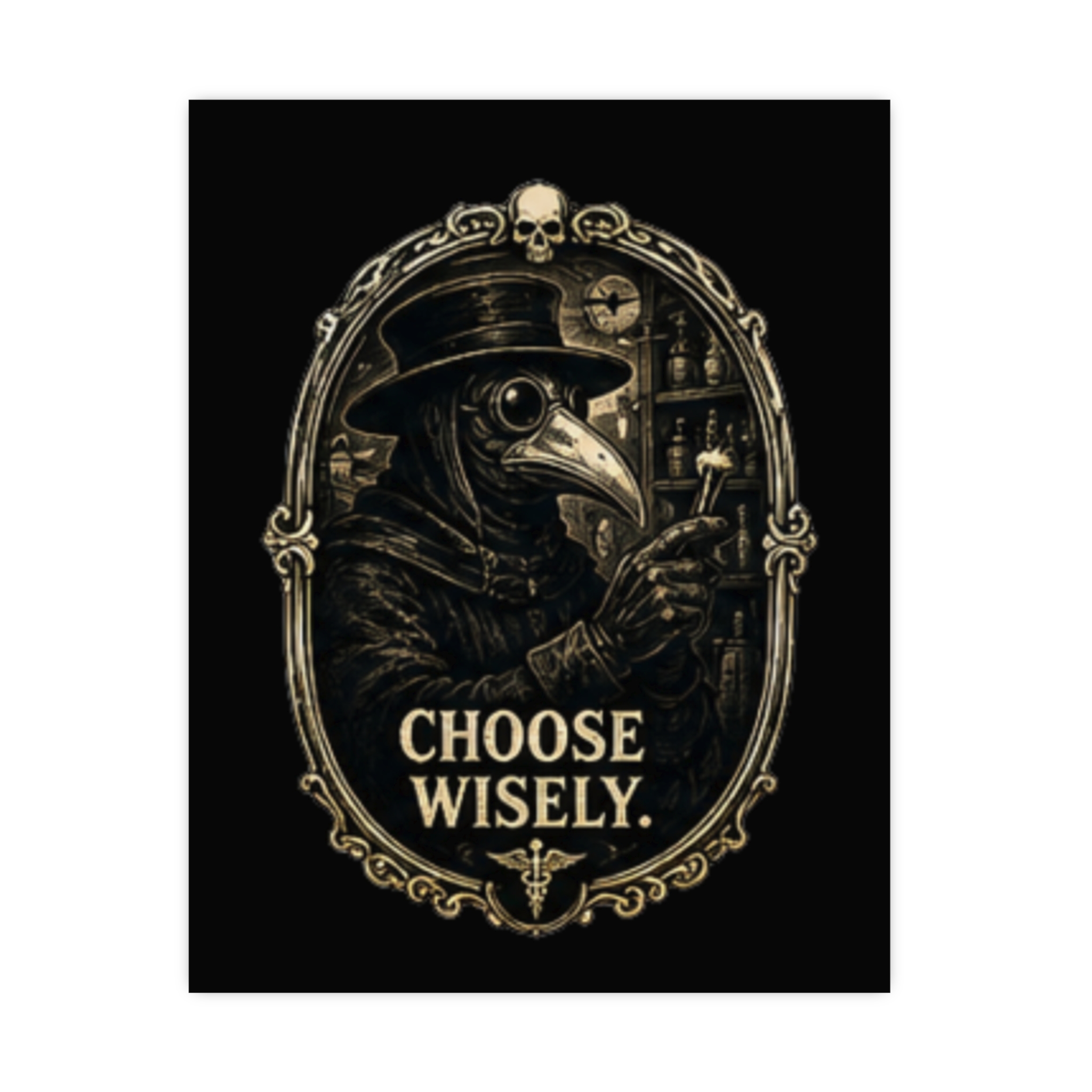 Plague Doctor 'Choose Wisely' Vintage Gothic Print Poster | Dark Academia Alchemy Wall Art Decor | Steampunk Macabre Gift - Image 6