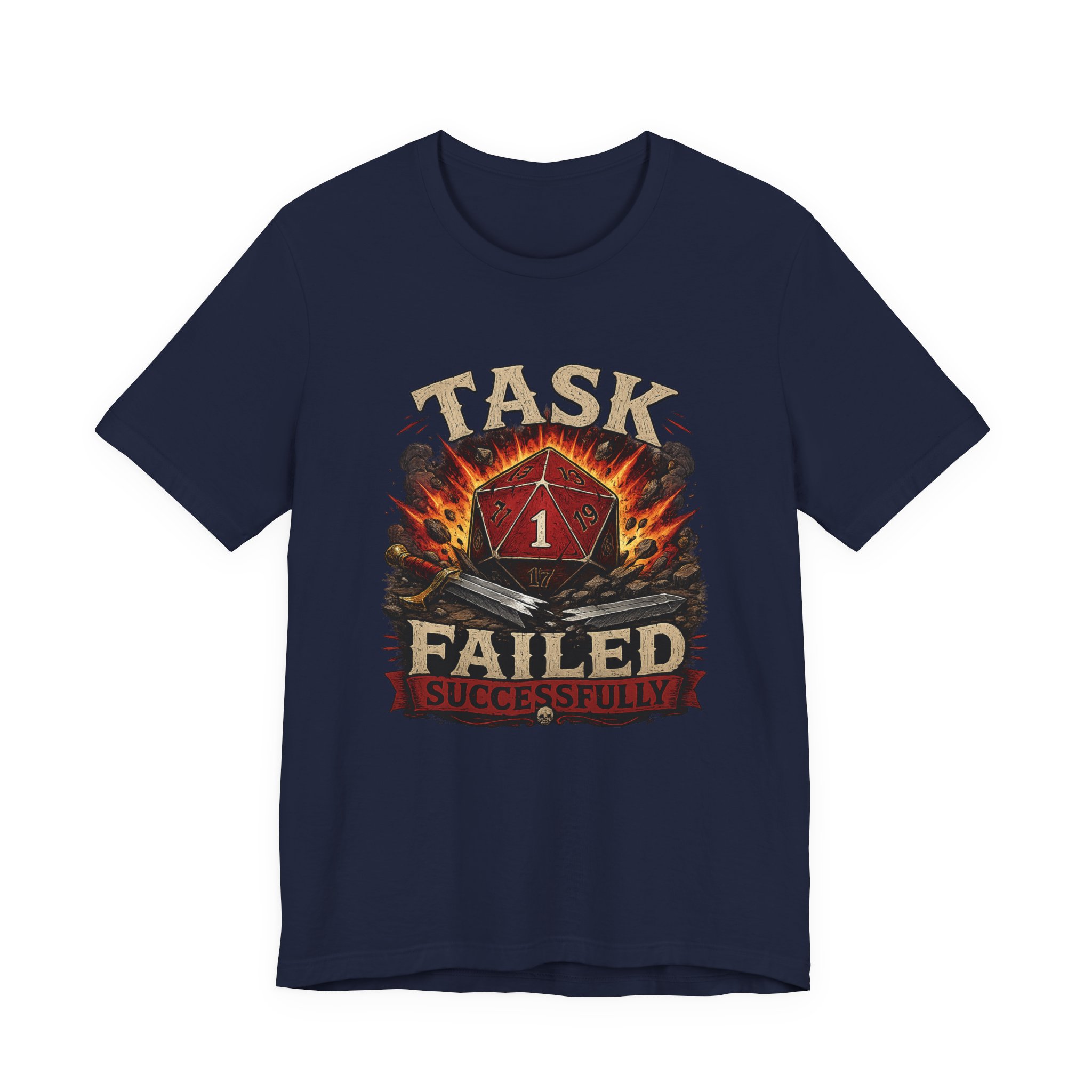 Task Failed Successfully Shirt | Nat 1 D20 Dice Shirt | Critical Fail RPG Humor | Funny DnD Gift | Dungeon Master Tabletop Gaming Tee - Image 13