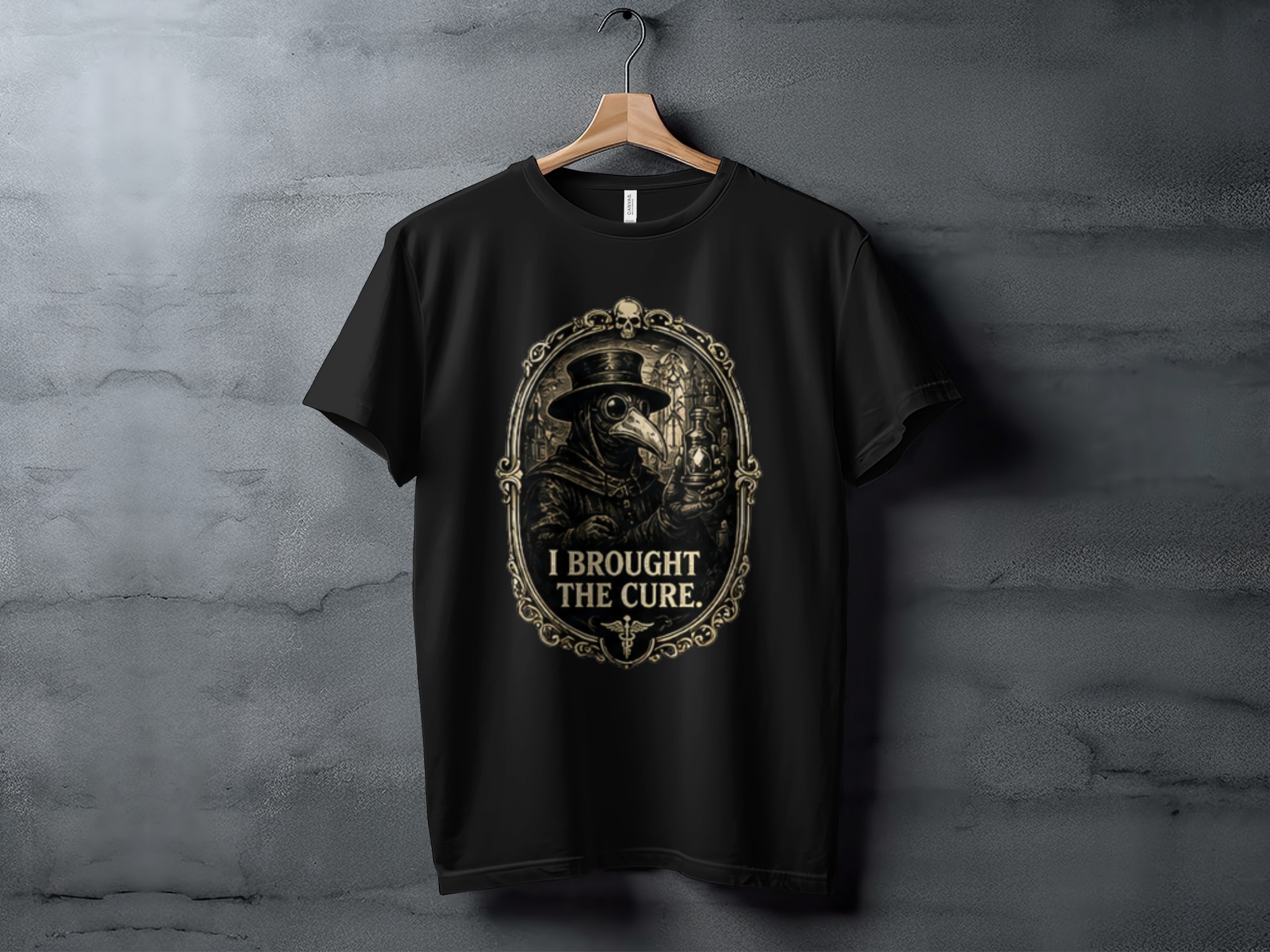 Plague Doctor 'I Brought The Cure' T-Shirt | Gothic Dark Academia Vintage Medical History Tee | Steampunk Renaissance Macabre Art Shirt Gift - Image 8