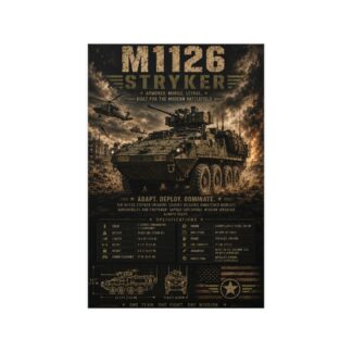 M1126 Stryker ICV Military Poster, Armored Vehicle Art Print, US Army Decor, Veteran Gift Idea, Tactical Man Cave Wall Art Print