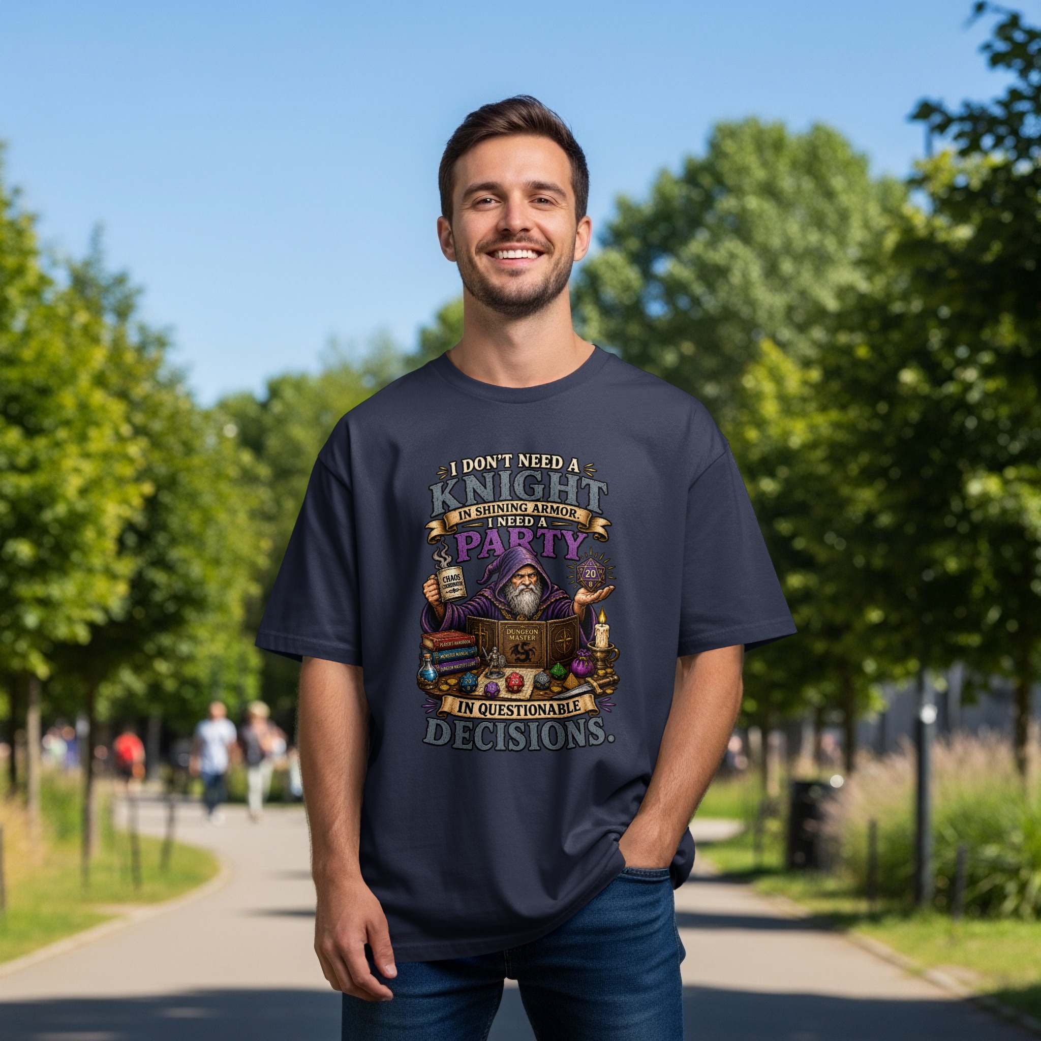 Dungeon Master Shirt, Chaos Coordinator DM Gift, Funny D&D RPG Game Night T-Shirt, Questionable Decisions Polyhedral Dice Tee - Image 14