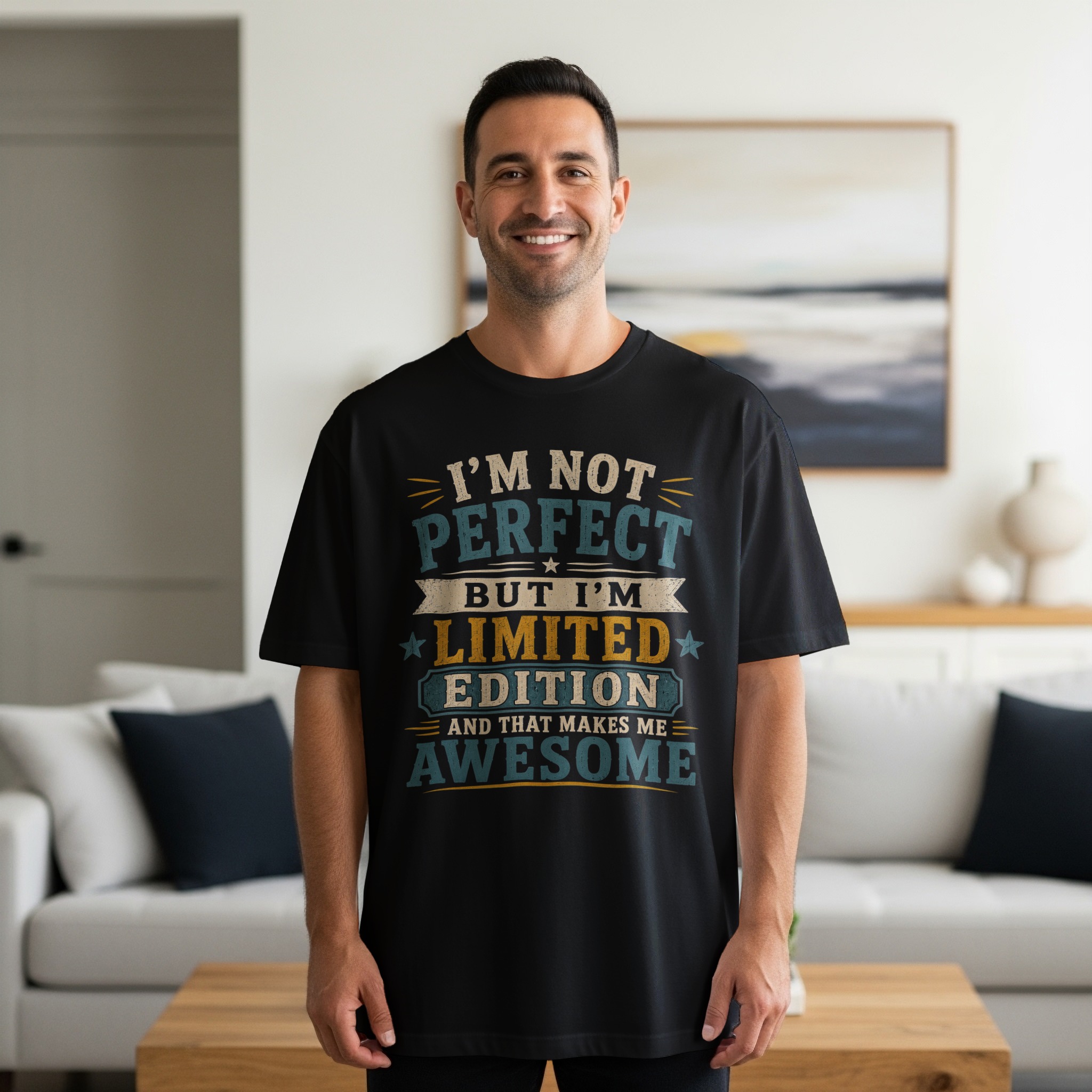 Limited Edition T-Shirt, Funny Vintage Graphic Tee, Sarcastic Quote Shirt, Retro Distressed Birthday Gift Top, Im Not Perfect Awesome Shirt - Image 6