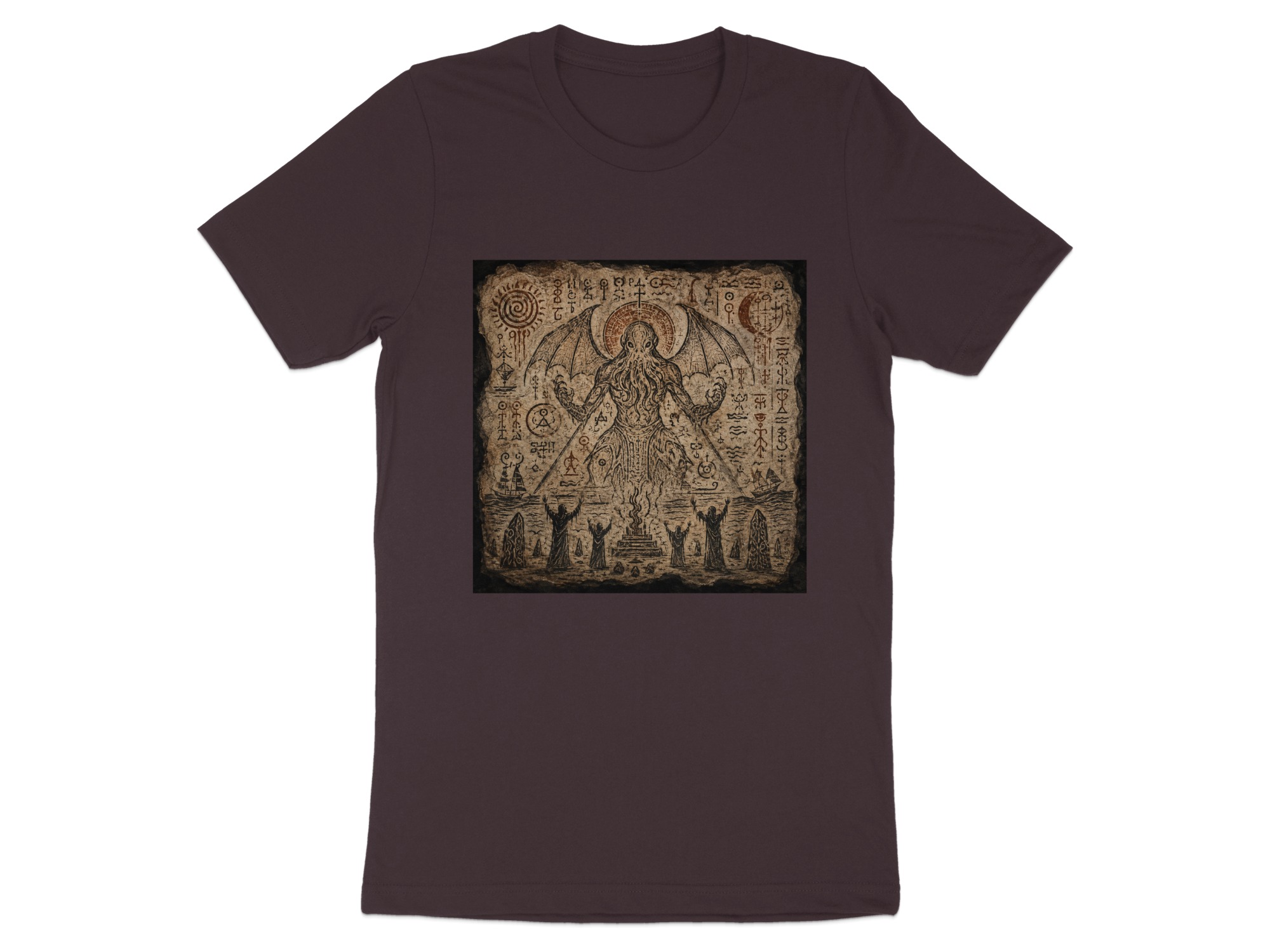 Lovecraftian Cthulhu Summoning Ritual T-Shirt, Eldritch Horror Occult Art Tee, Dark Academia Goth Mythos Fantasy Apparel Gift - Image 2