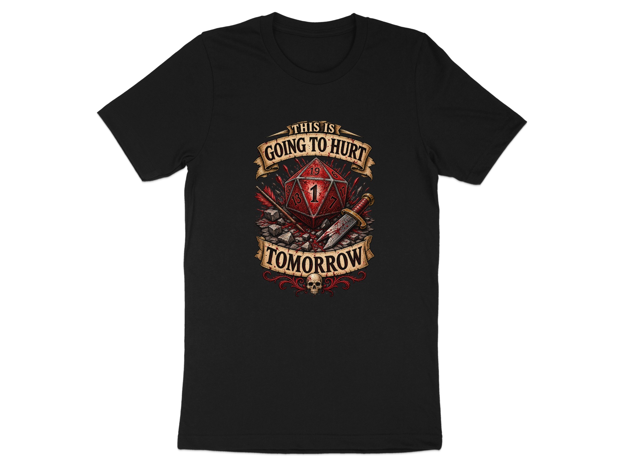 Funny DnD Fail D20 T-Shirt, This is Going to Hurt Tomorrow Shirt, Critical Fail RPG Gamer Gift, Dungeon Master Tee