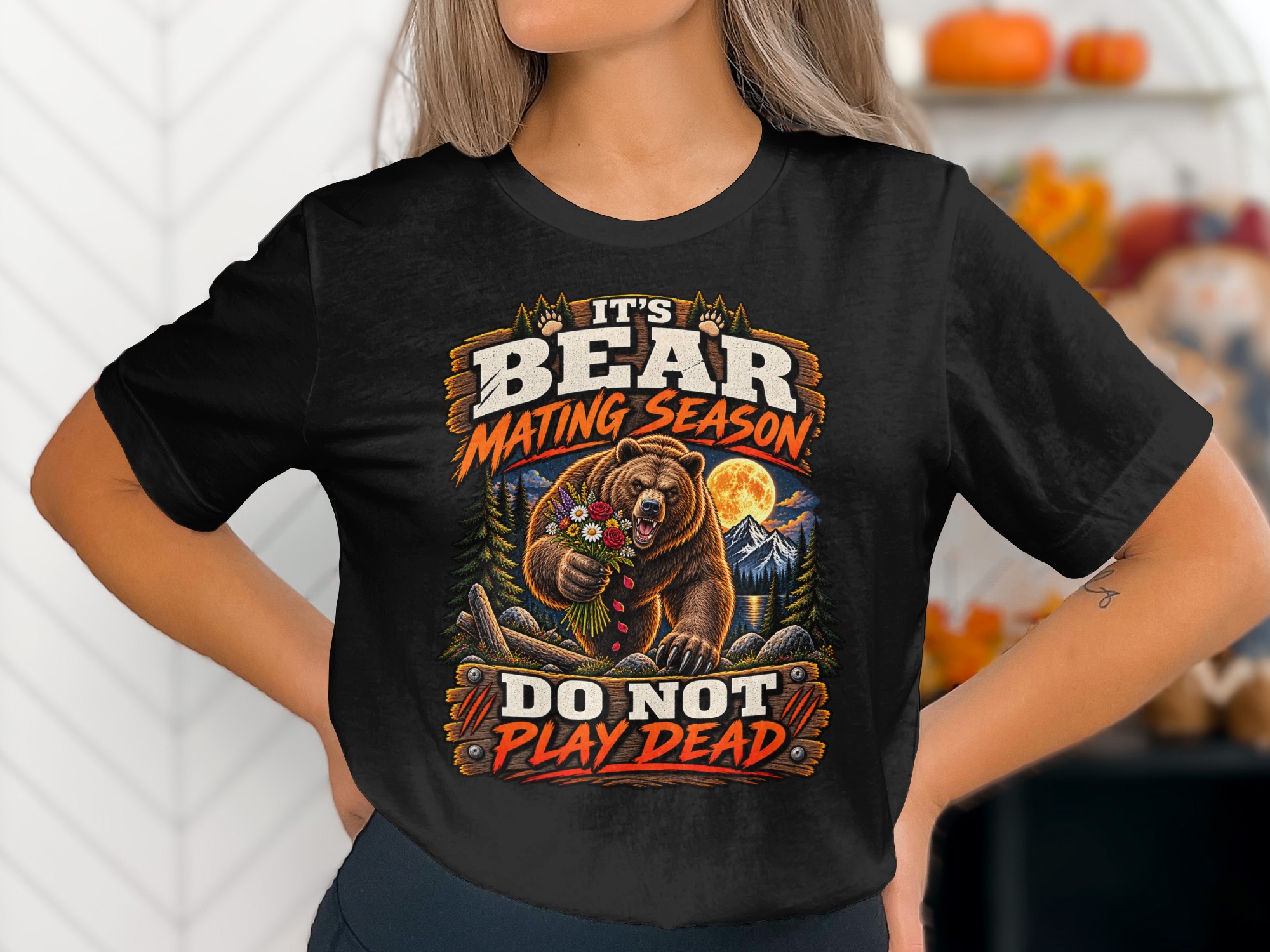 Bear Mating Season T-Shirt, Funny Camping Shirt, Do Not Play Dead Sarcastic Outdoor Hiking Graphic Tee, Humorous Nature Wilderness Gag Gift - Image 8