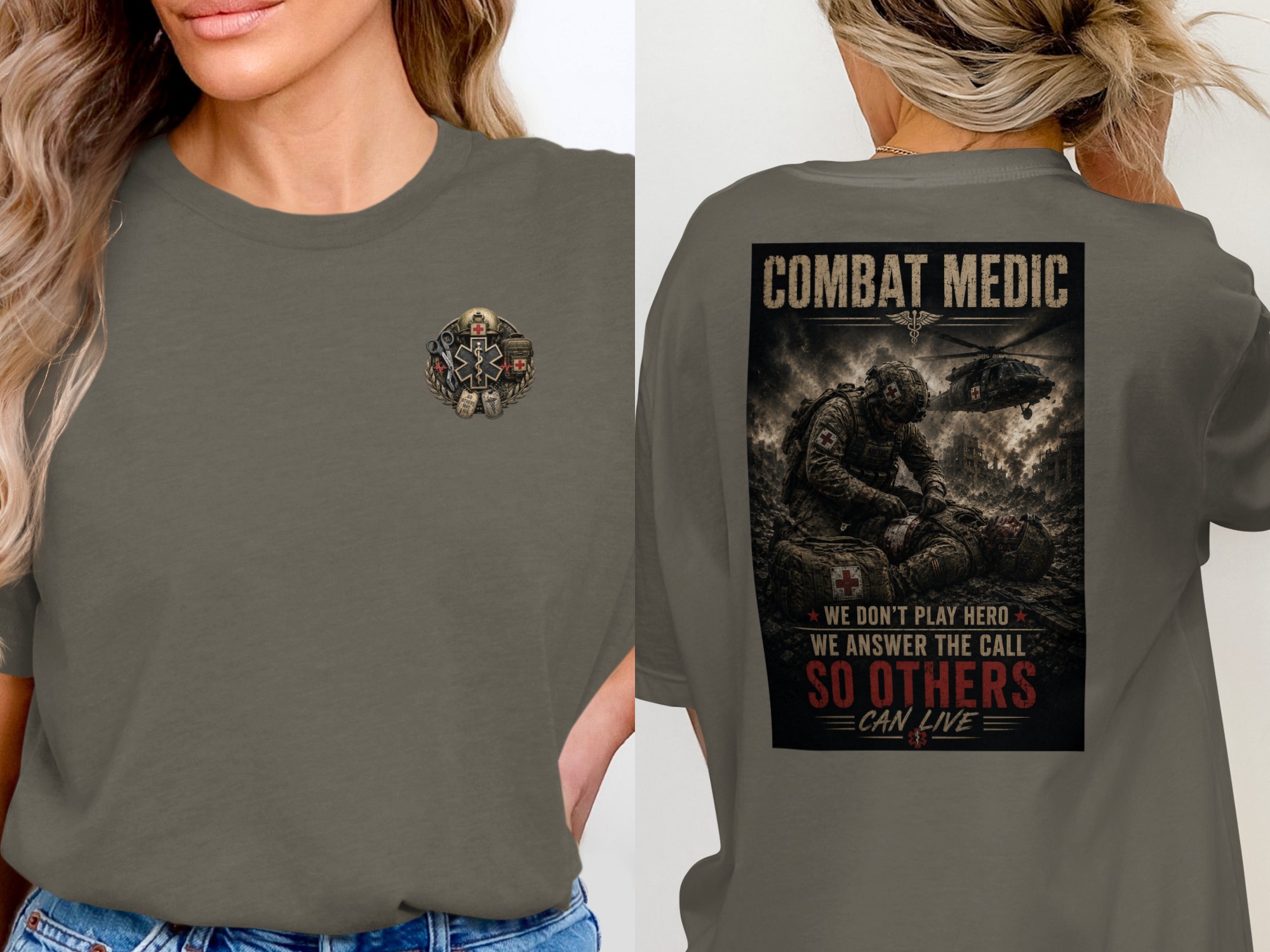 TITLE Combat Medic T-Shirt, So Others May Live, Army 68W Military Medic Shirt, Veteran Tactical Medical Gift, Star of Life Graphic Tee - Image 14