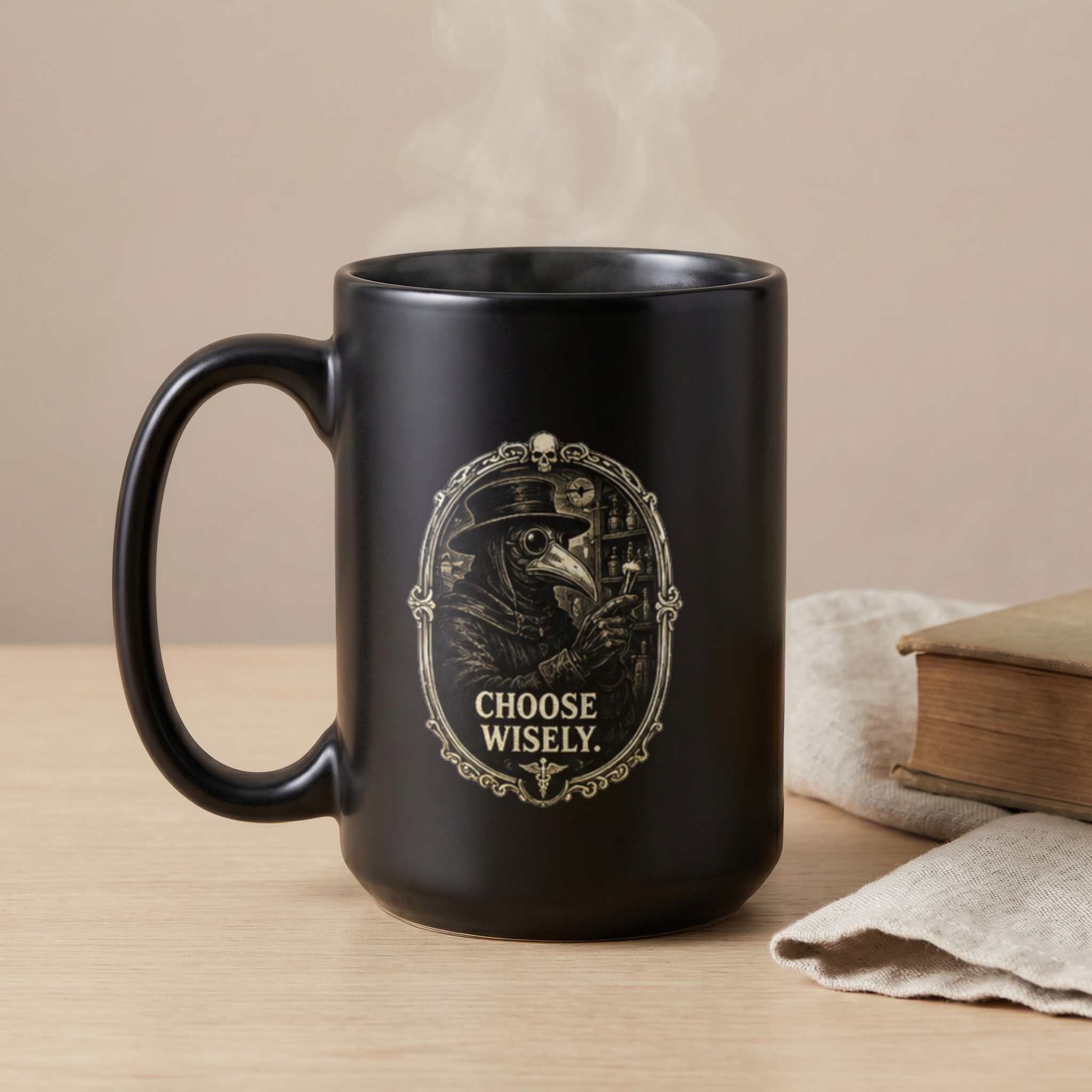 Plague Doctor Mug | Choose Wisely Coffee Cup | Dark Academia Gift | Gothic Drinkware | Spooky Halloween Mug - Image 5