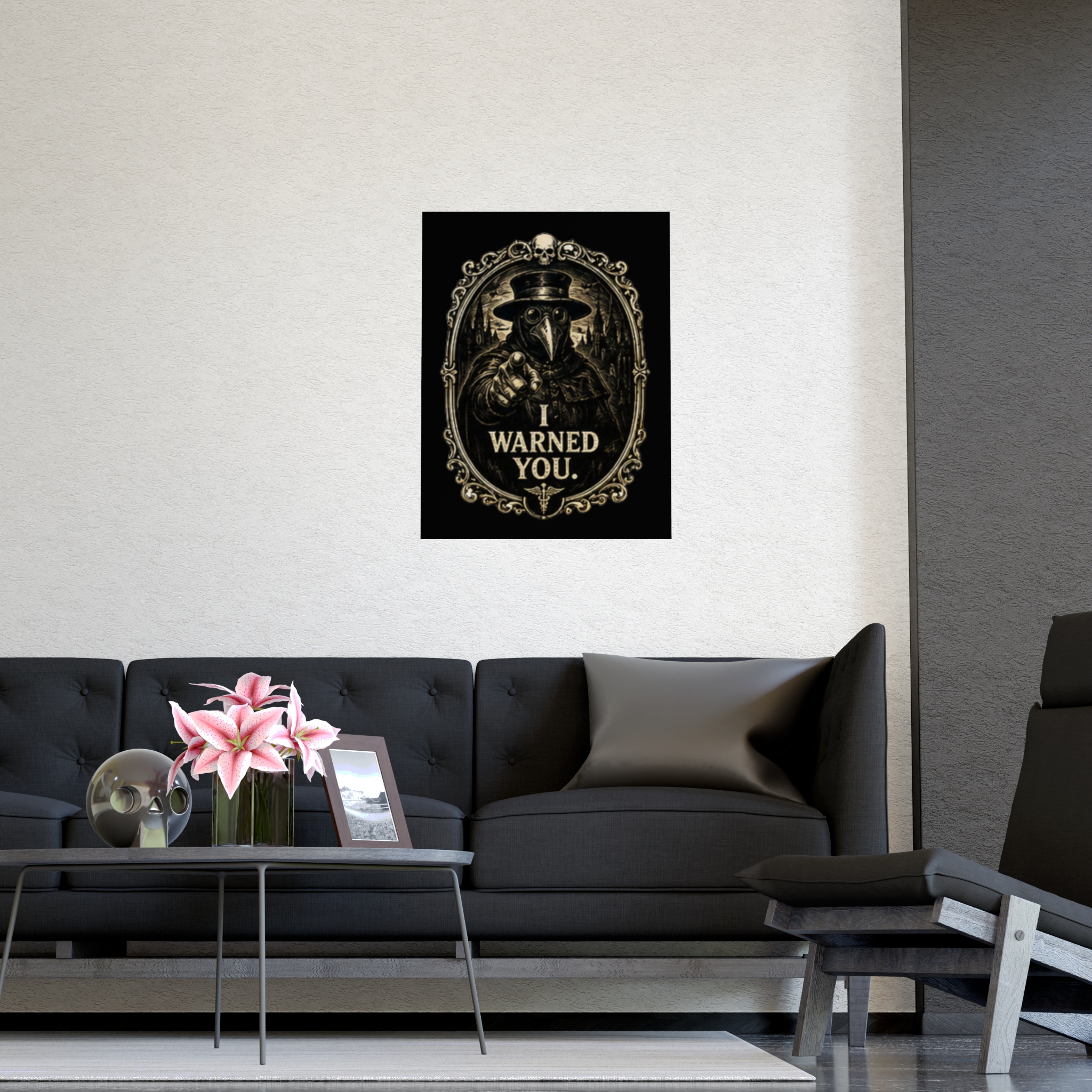 I Warned You - Plague Doctor Poster | Gothic Vintage Medical Art Print | Dark Academia Steampunk Macabre Wall Decor Gift - Image 8