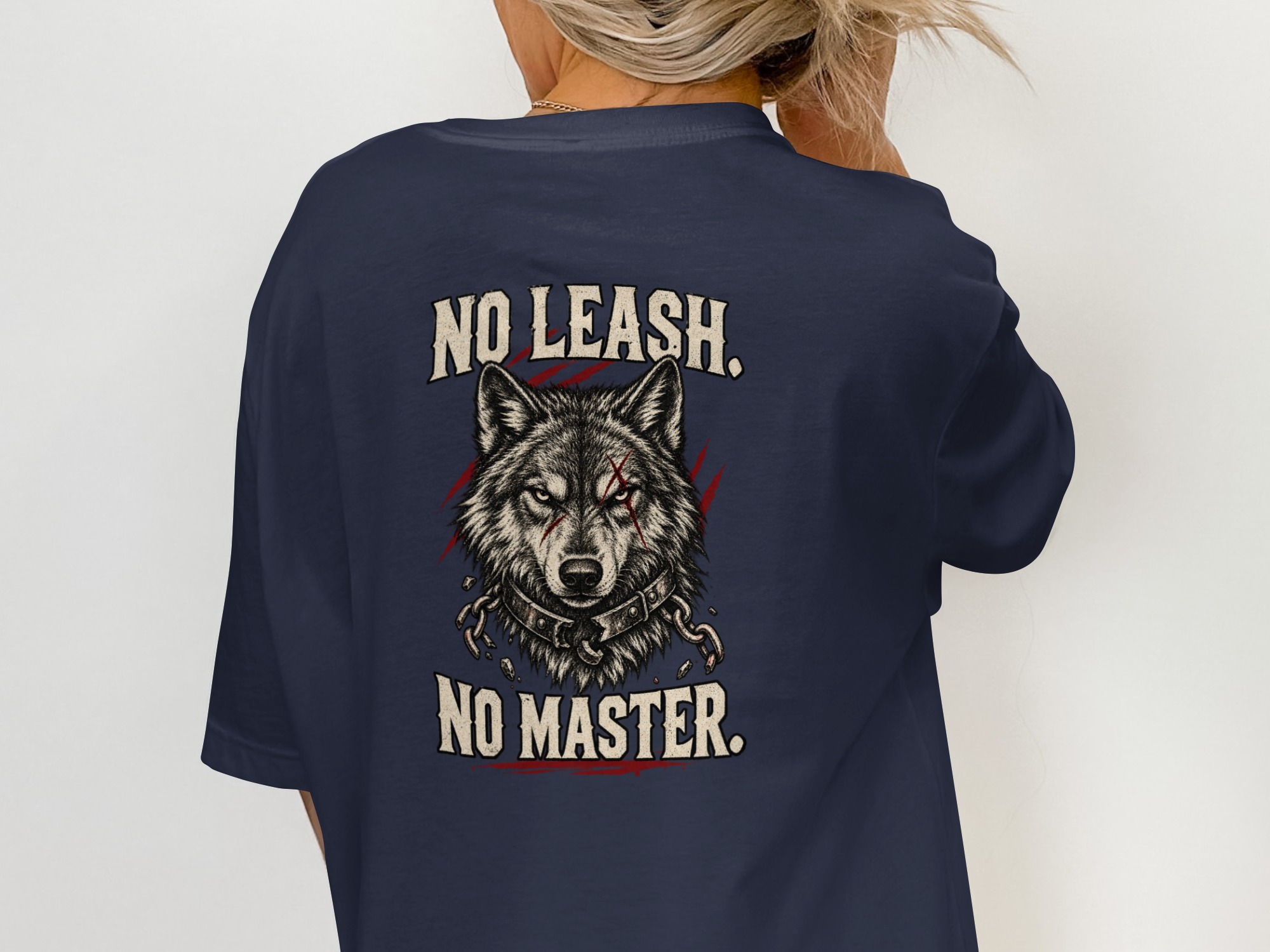 Nightwolf T-Shirt, Distressed Wolf Graphic Tee, Rugged Men's Vintage Style Wildlife Animal Lover Gift Shirt - Image 9