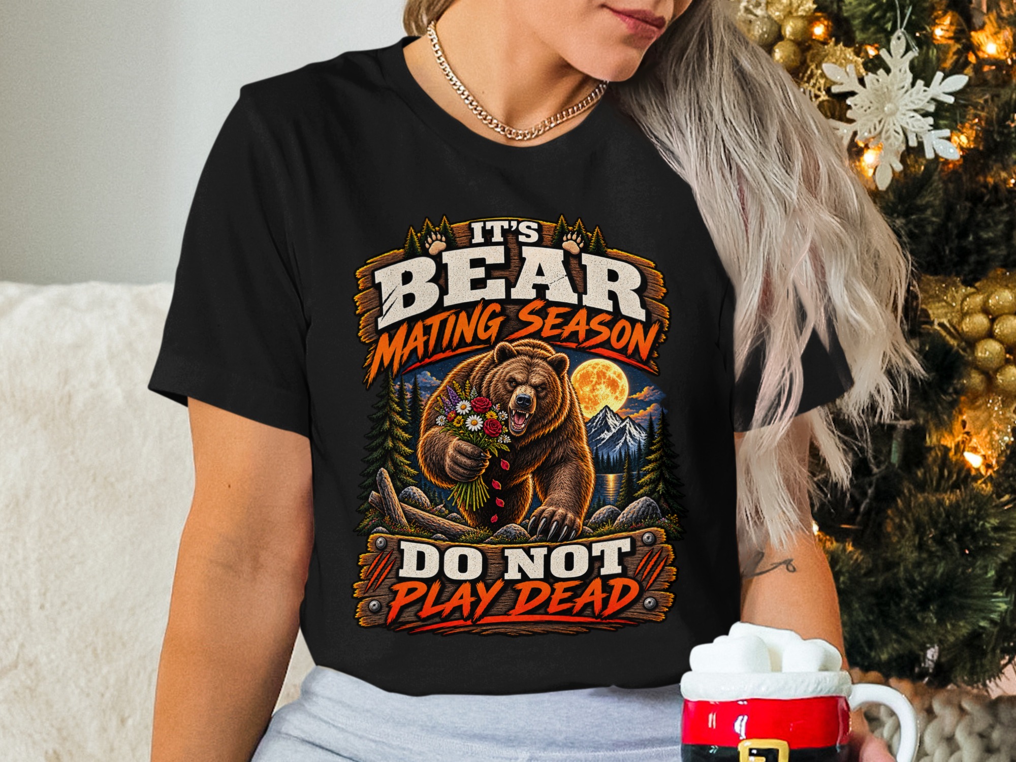 Bear Mating Season T-Shirt, Funny Camping Shirt, Do Not Play Dead Sarcastic Outdoor Hiking Graphic Tee, Humorous Nature Wilderness Gag Gift - Image 9