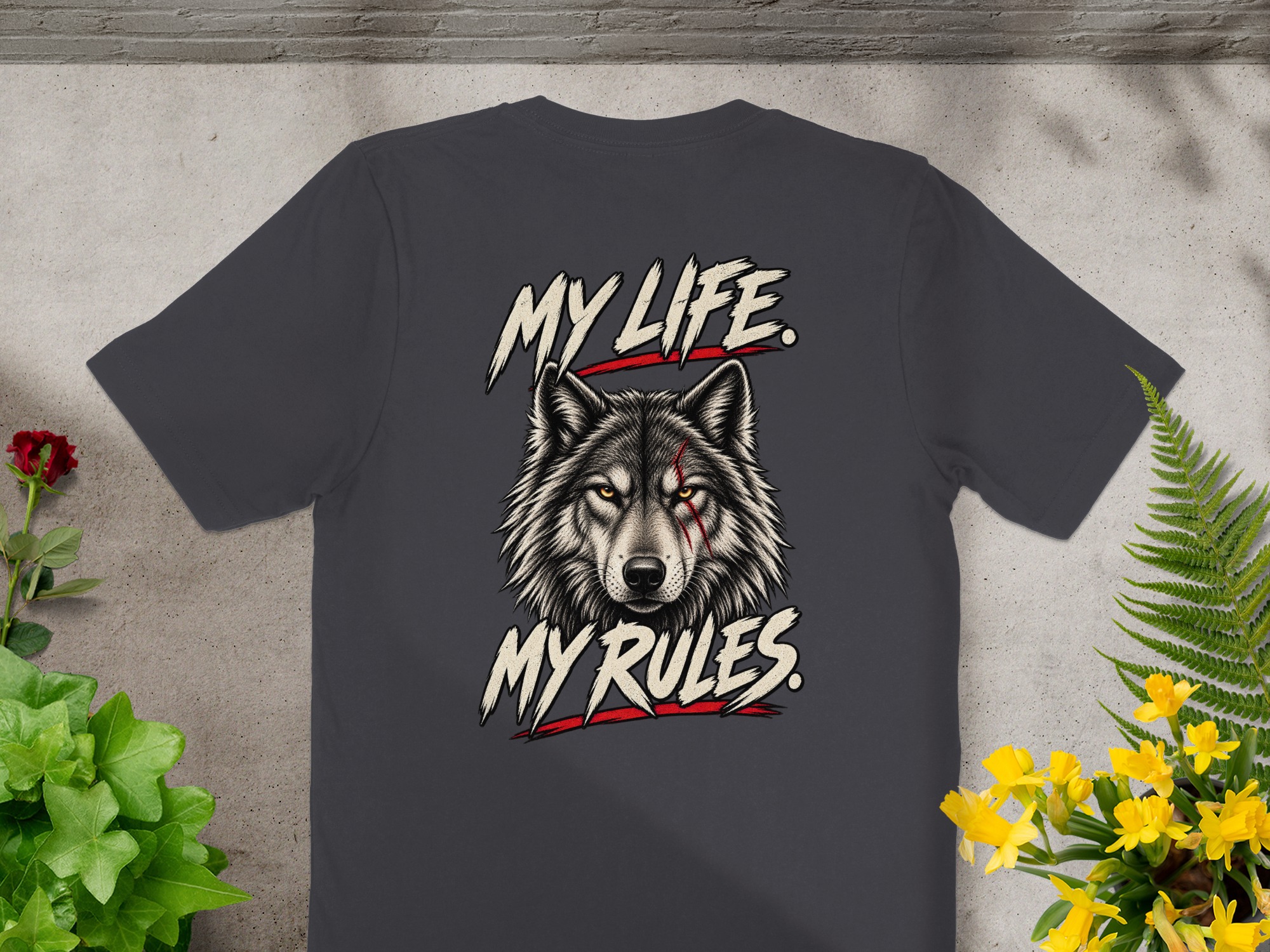 Nightwolf T-Shirt, Distressed Wolf Head Graphic Tee, Grunge Style Mens Shirt, Edgy Wolf Lover Gift, Wilderness Inspired Top - Image 16