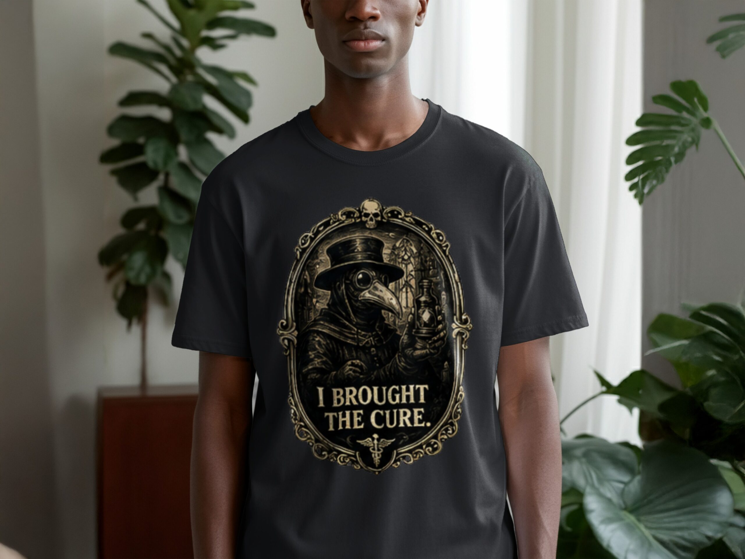Plague Doctor 'I Brought The Cure' T-Shirt | Gothic Dark Academia Vintage Medical History Tee | Steampunk Renaissance Macabre Art Shirt Gift - Image 11