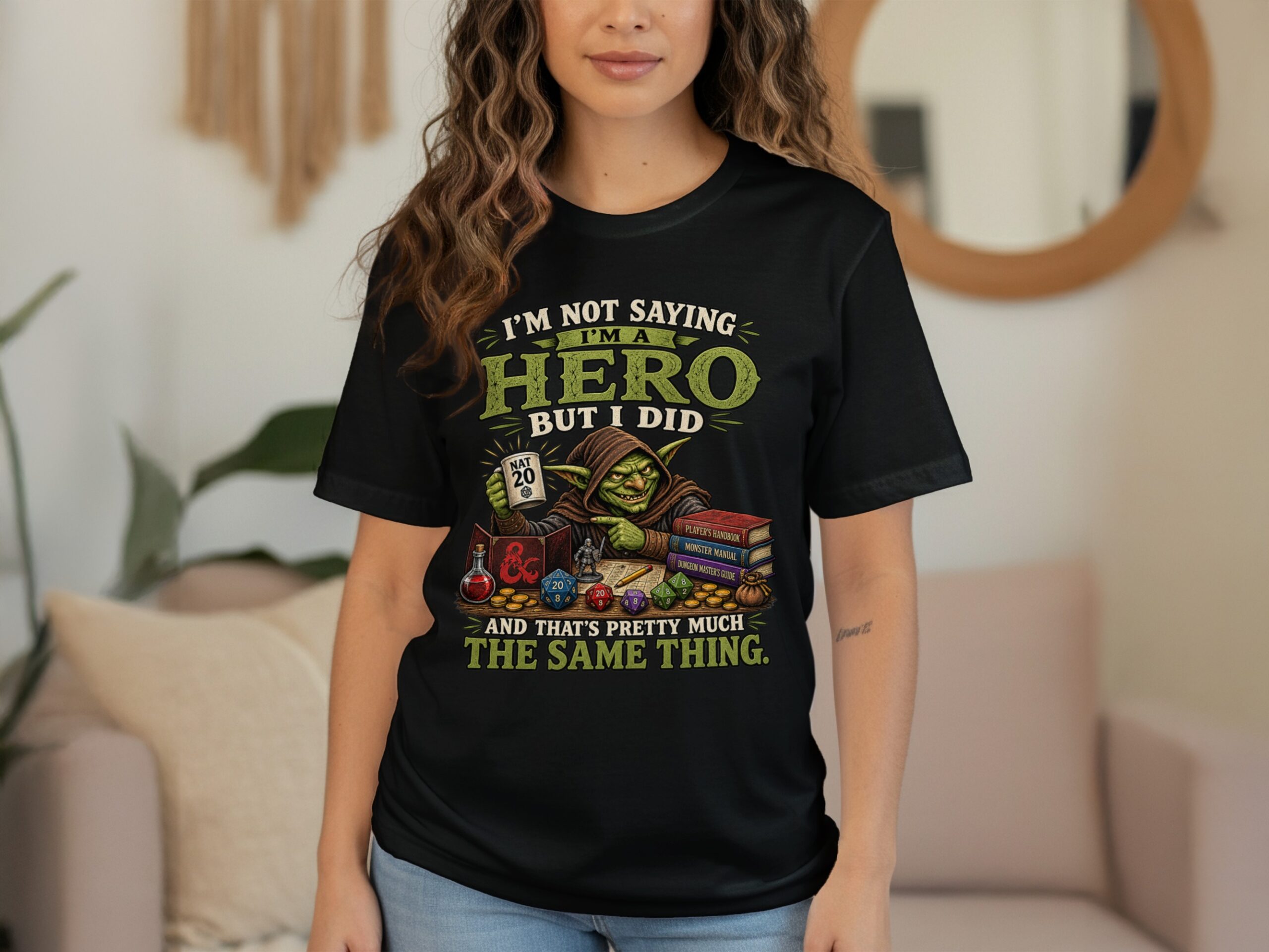 DnD Hero T-Shirt, Nat 20 Gamer RPG Tee, Funny Tabletop Gaming Shirt, Dungeon Master Gift, Geek Culture Fantasy Roleplay Top - Image 11