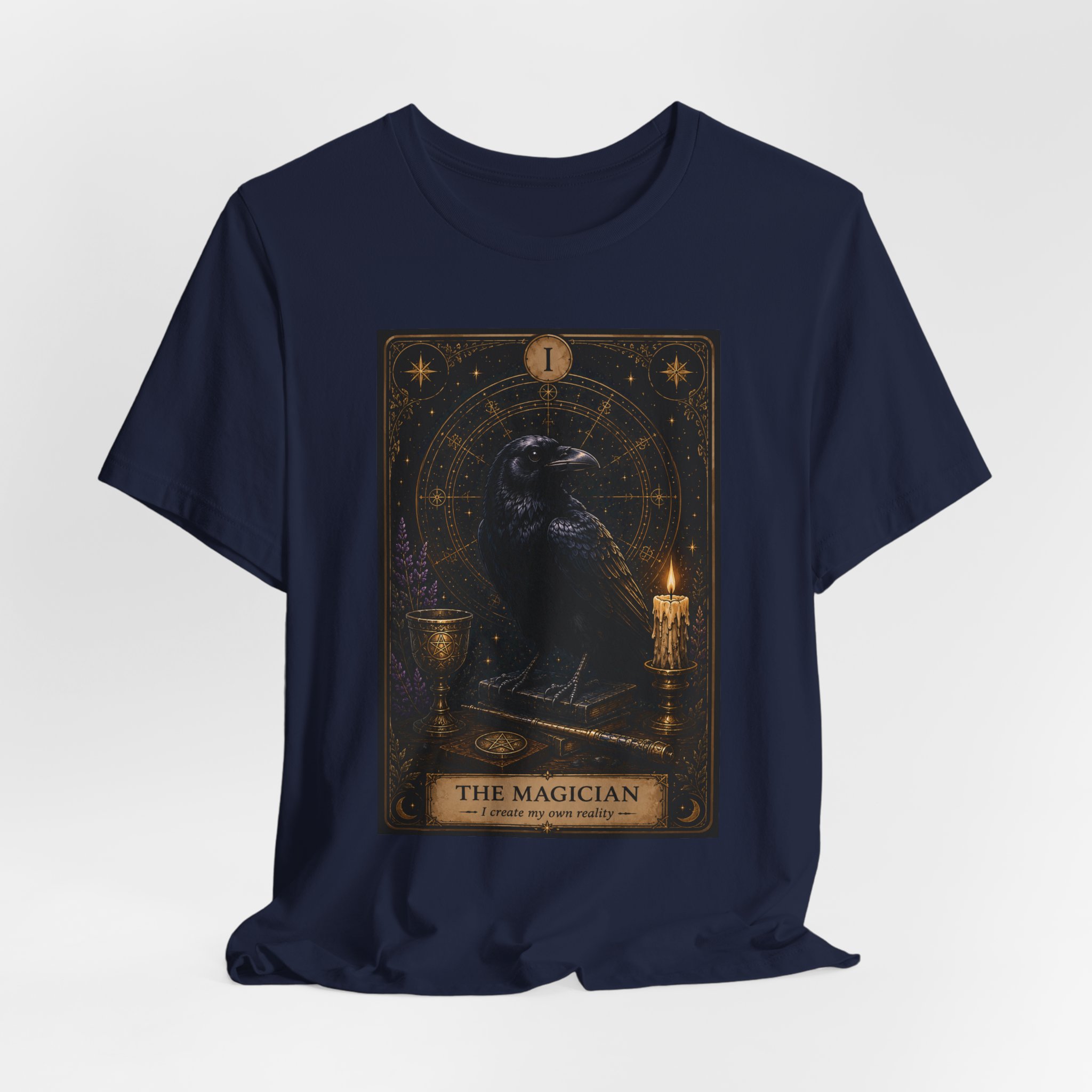 The Magician Tarot Crow T-Shirt | Occult Tarot Card Illustration - Image 13