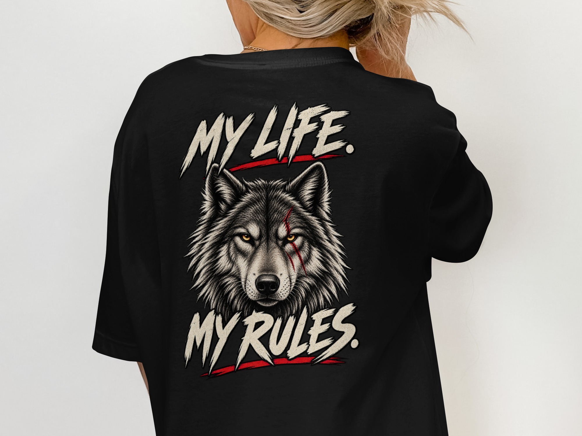 Nightwolf T-Shirt, Distressed Wolf Head Graphic Tee, Grunge Style Mens Shirt, Edgy Wolf Lover Gift, Wilderness Inspired Top