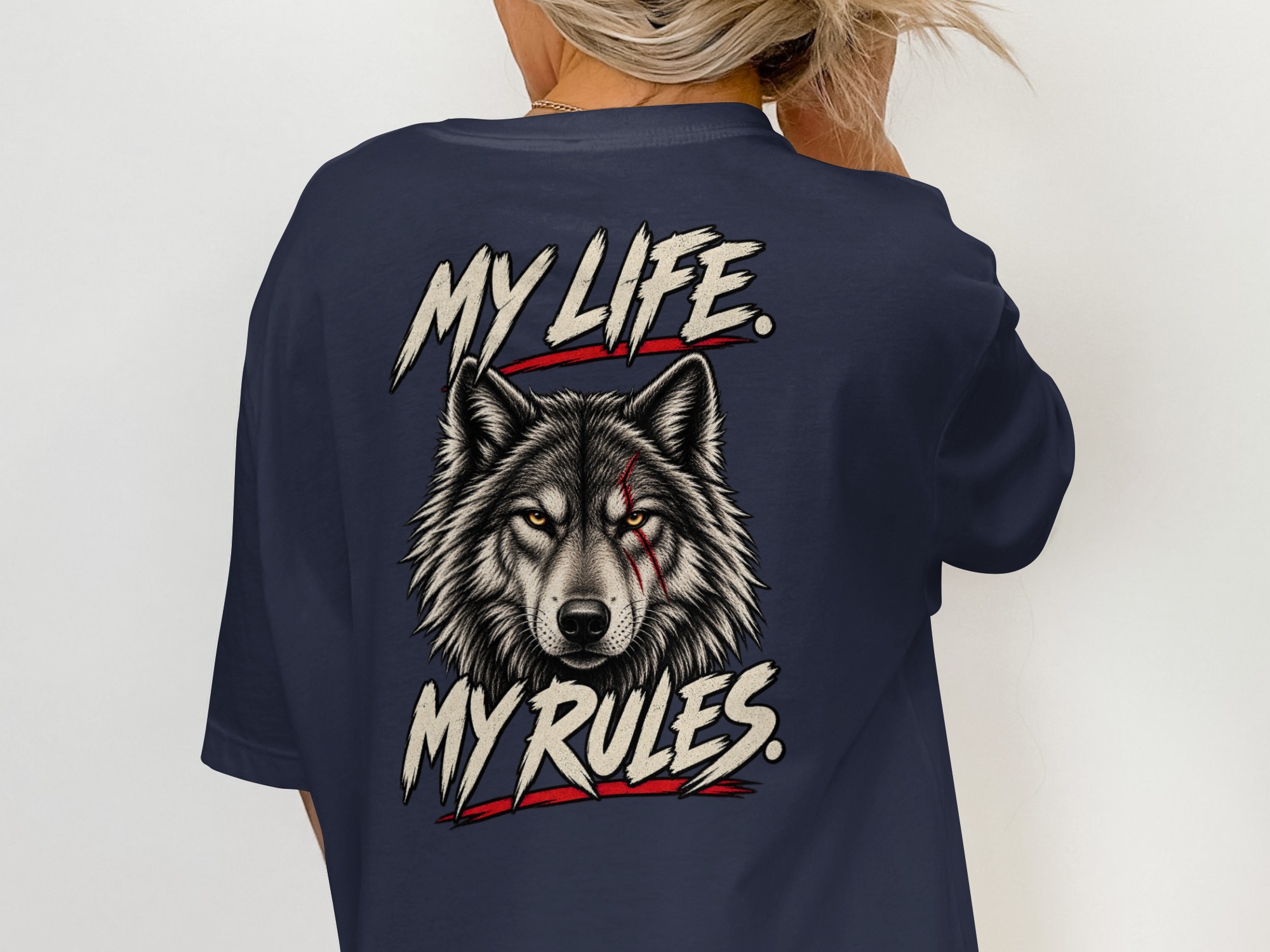 Nightwolf T-Shirt, Distressed Wolf Head Graphic Tee, Grunge Style Mens Shirt, Edgy Wolf Lover Gift, Wilderness Inspired Top - Image 8