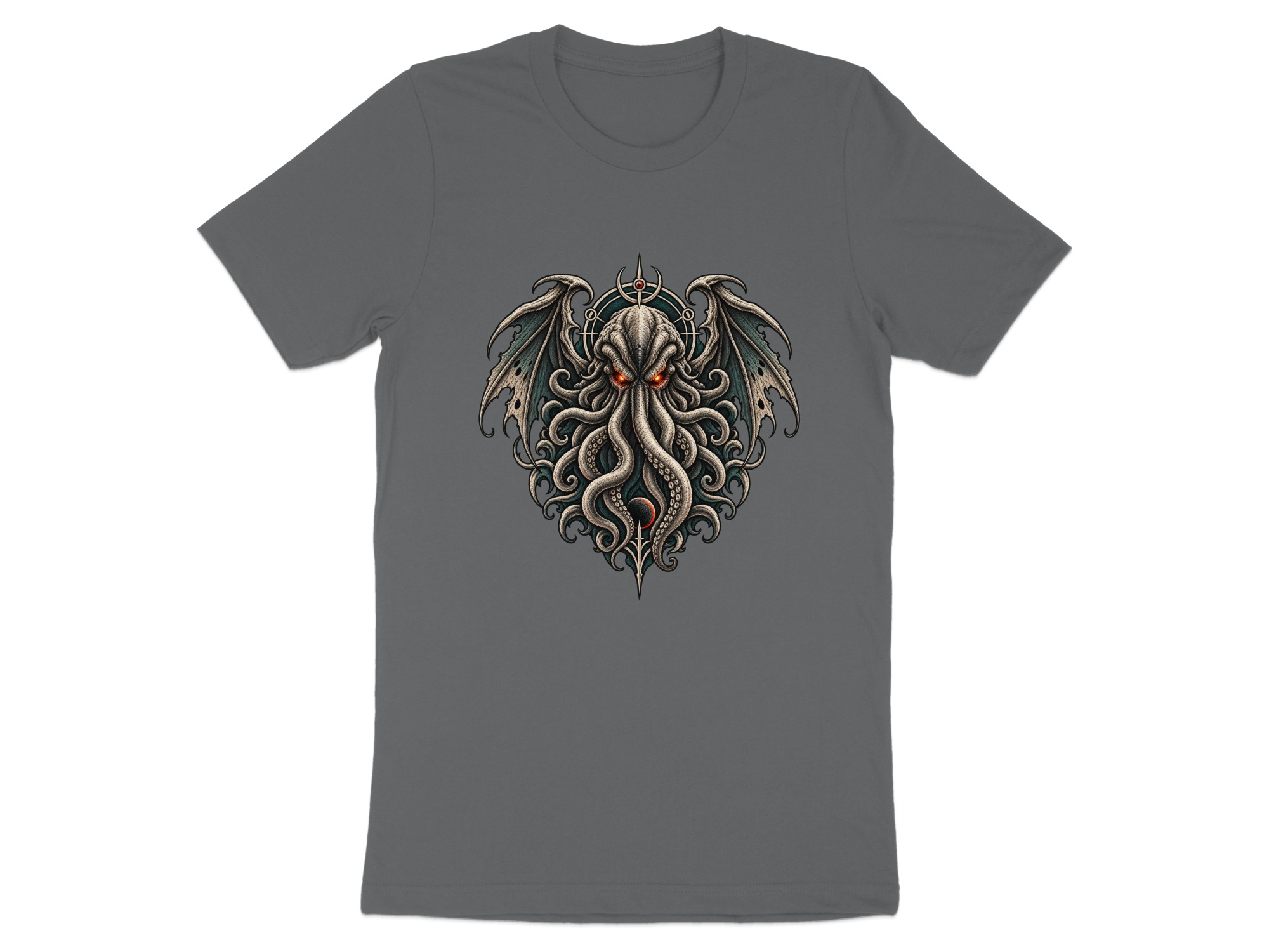 Cthulhu T-Shirt with Eldritch Tentacles & Bat Wings | Lovecraftian Mythos Dark Fantasy Gothic Horror Tee - Image 11