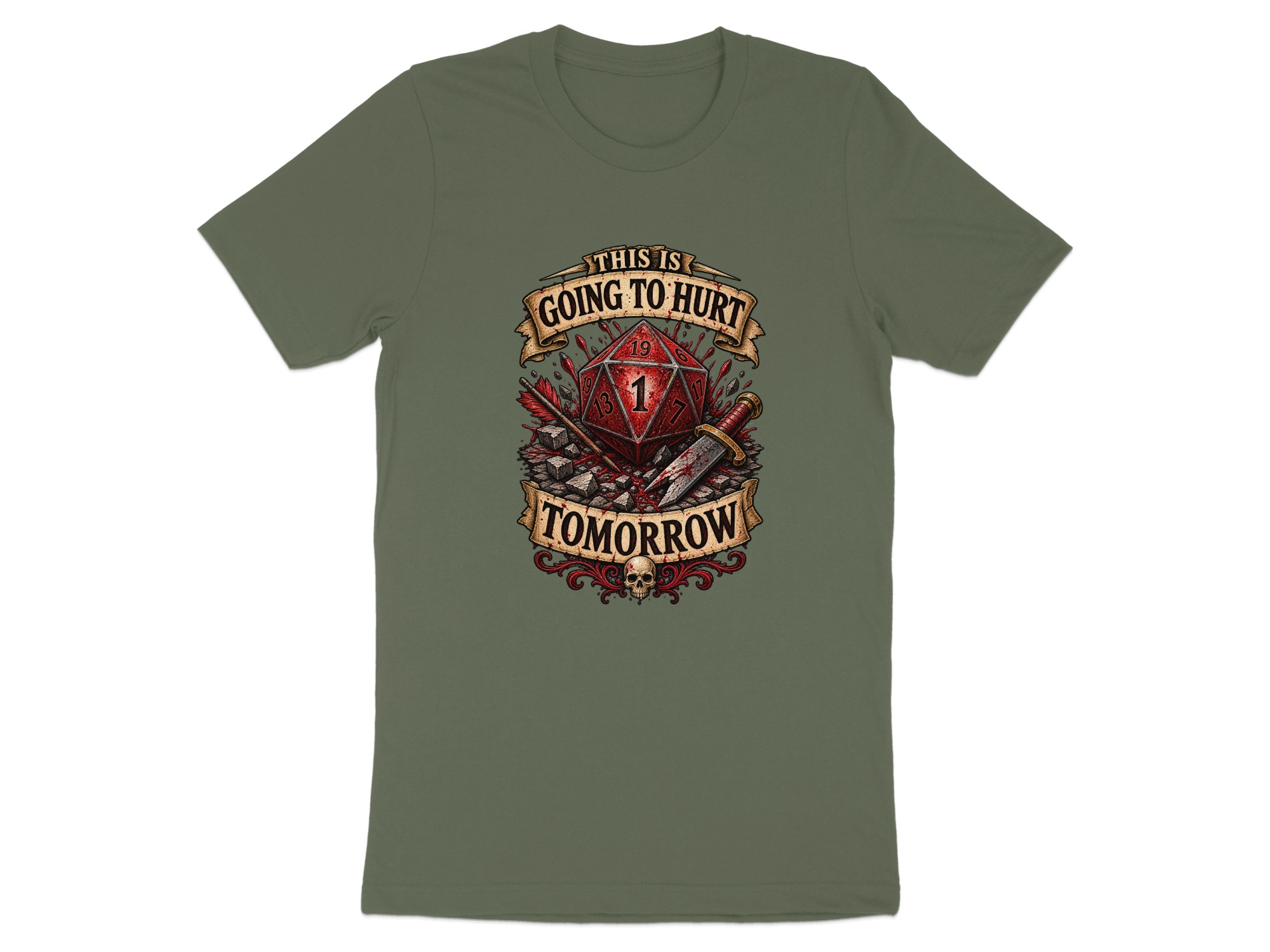Funny DnD Fail D20 T-Shirt, This is Going to Hurt Tomorrow Shirt, Critical Fail RPG Gamer Gift, Dungeon Master Tee - Image 4