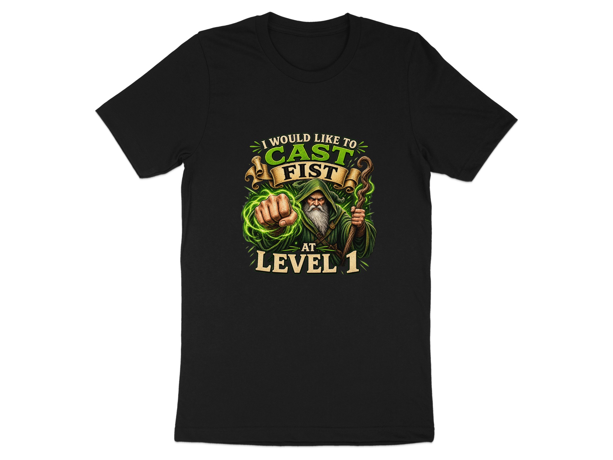Cast Fist Level 1 Funny Wizard T-Shirt, DnD Gamer RPG Shirt, Sarcastic Fantasy Tee, Dungeons Dragons Gift for DM, Geek Culture Apparel