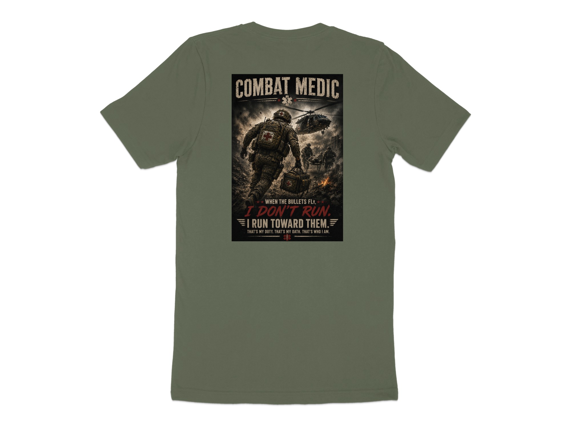 Combat Medic T-Shirt, If I Don't Run Toward Them, Army 68W Medic Tee, Veteran Tactical Medical Gift - Image 8