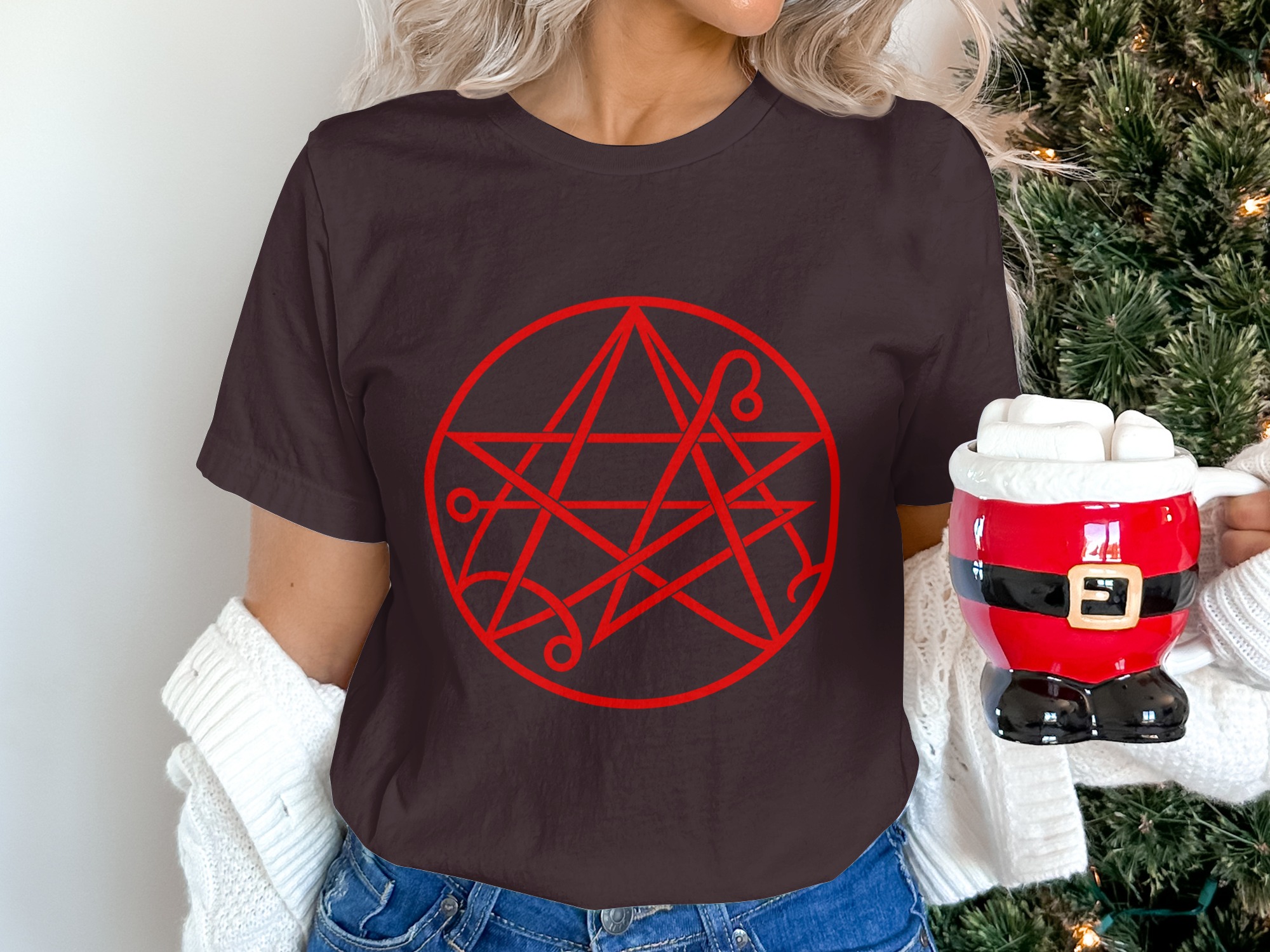 Occult Symbol Pentagram T-Shirt, Esoteric Sigil Graphic Tee, Gothic Witchy Supernatural Dark Academia Altar Mystic Apparel Gift - Image 18