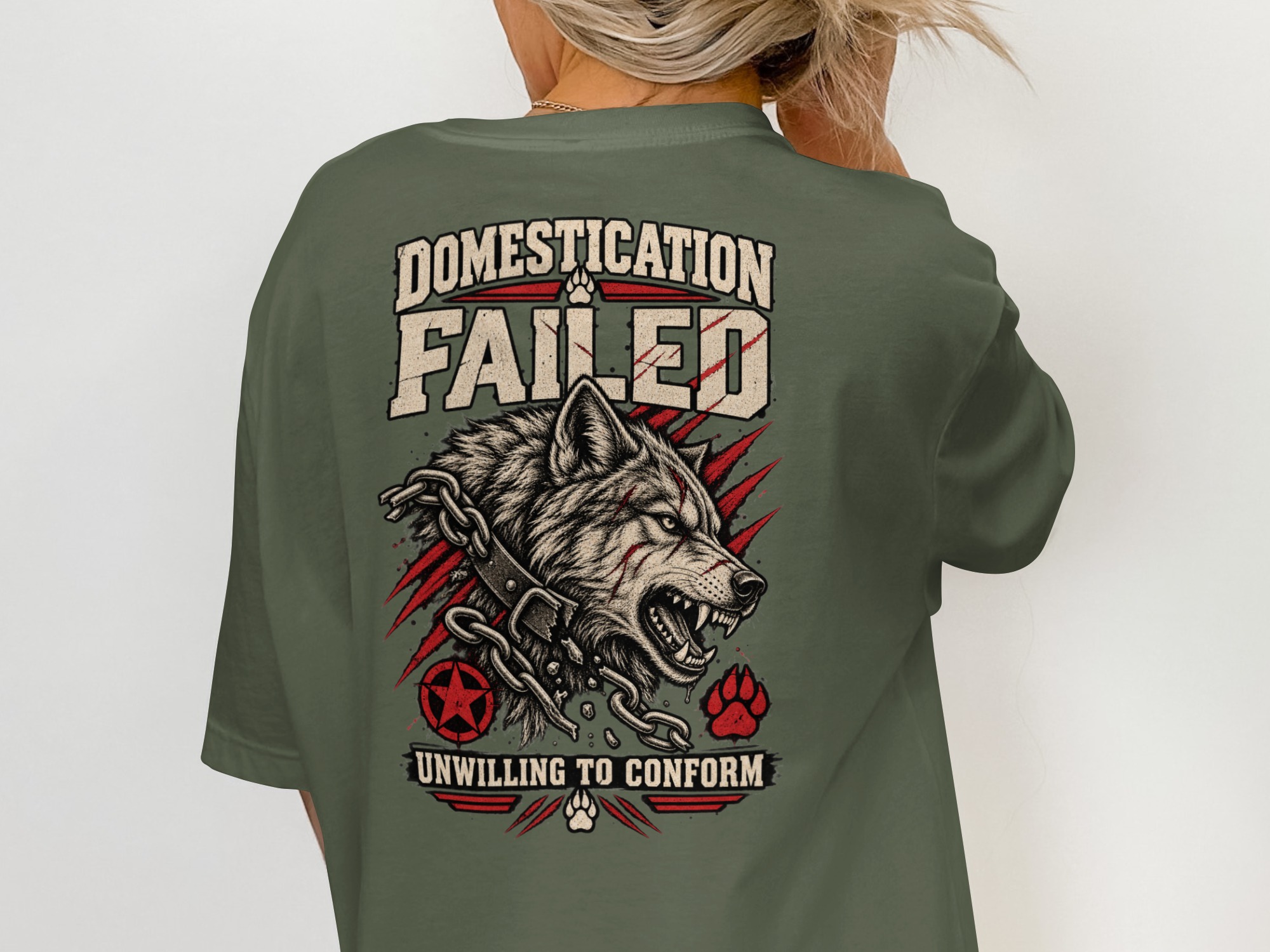 Nightwolf Originals Wolf Head Graphic T-Shirt, Distressed Grunge Style Tee, Edgy Wildlife Print Gift for Him - Image 13