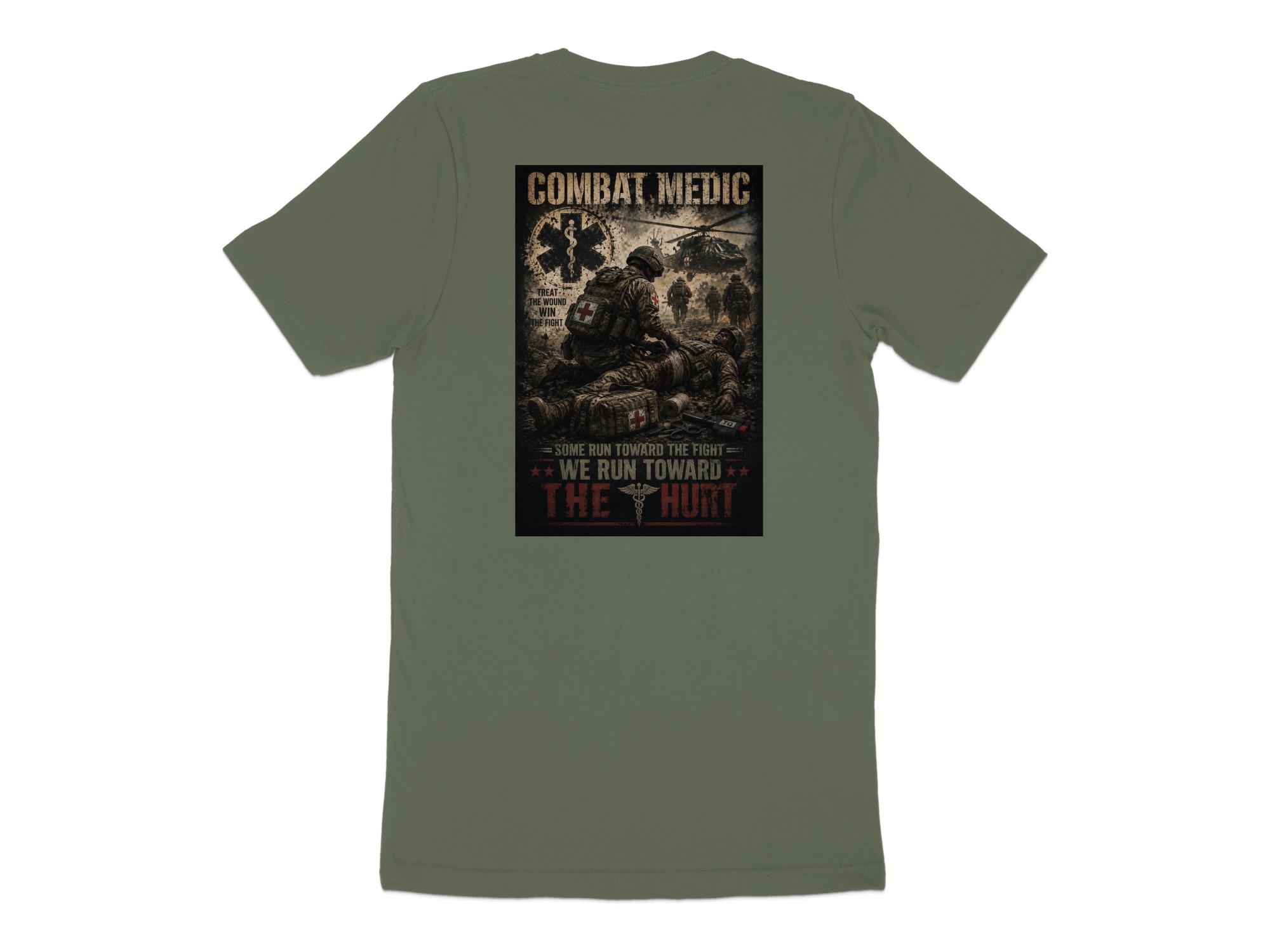 TITLE Combat Medic T-Shirt, We Run Toward the Hurt, Army 68W Military Medic Shirt, Veteran Tactical Medical Gift, Star of Life Graphic Tee - Image 8